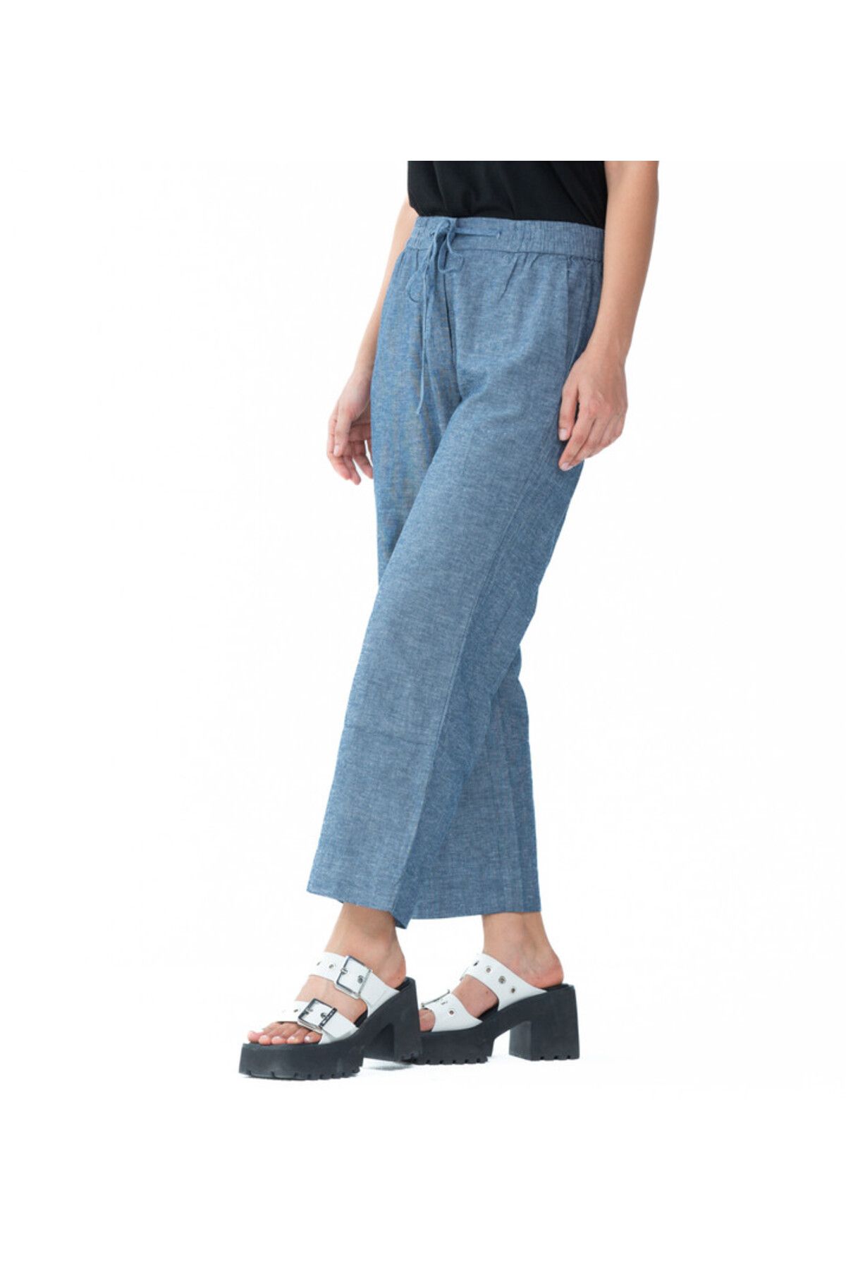 Zabaione-Women's Denim Drawstring Pants 2