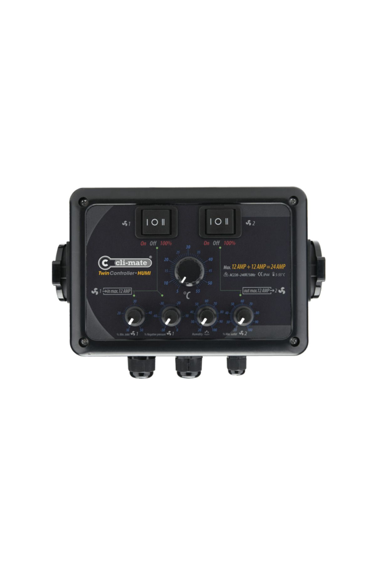 CliMate Cli-mate Twin Controller Humi Nem/Isı/Fan Kontrol Cihazı 24A (12+12)