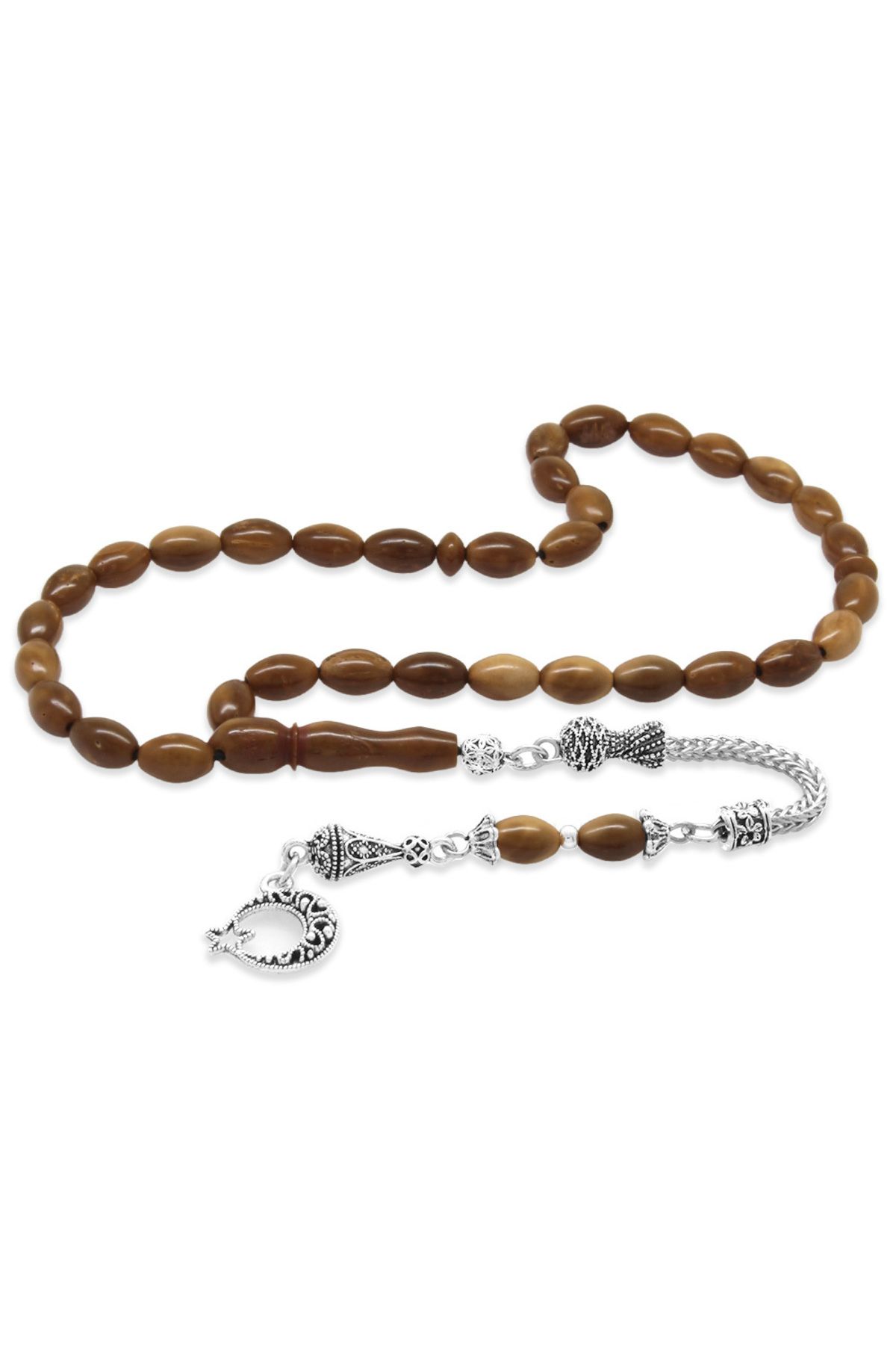 Tesbihane-Light Color Barley Cut Kuka Rosary with Tarnish-Free Metal Tassels 101002092 2