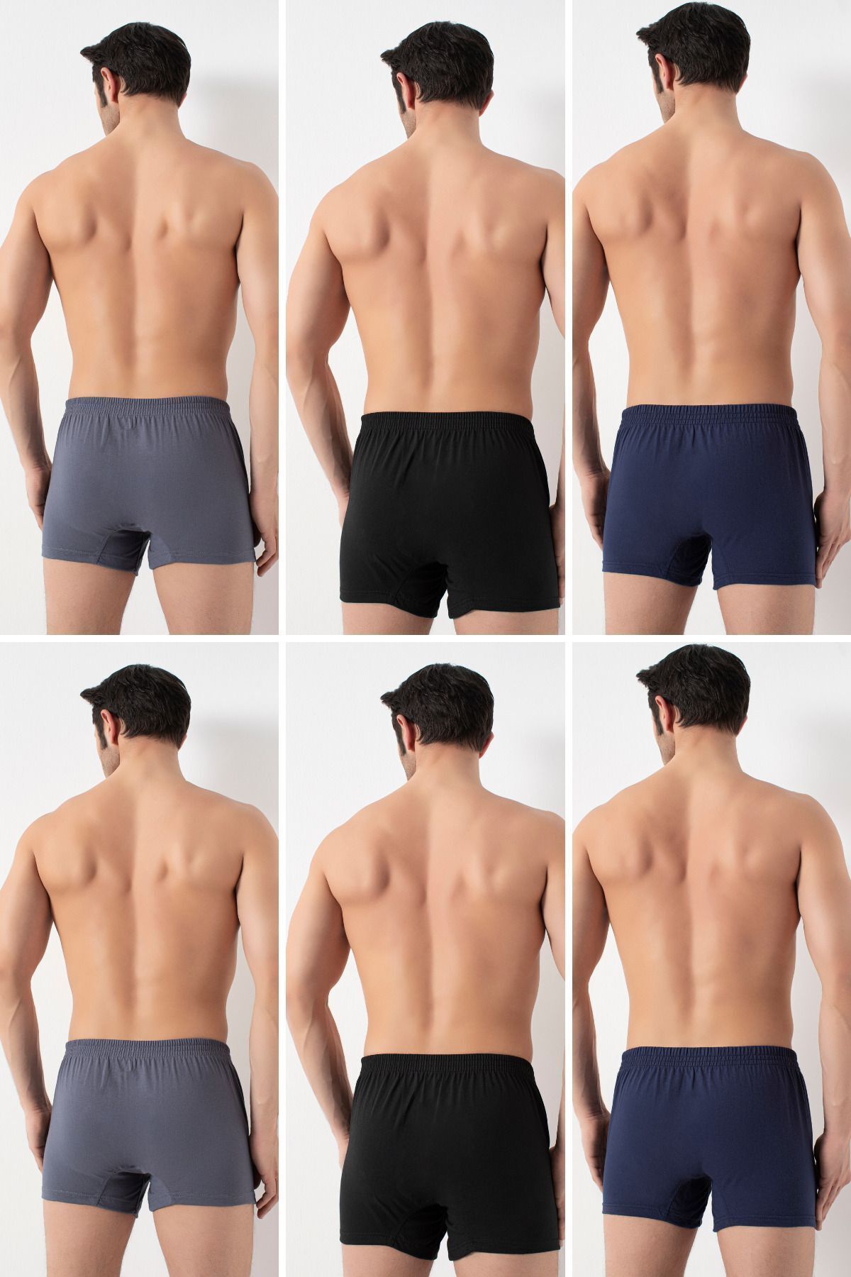 DONEX-Men's Curling Waist Cotton Boxers - Pack of 6 2302 3