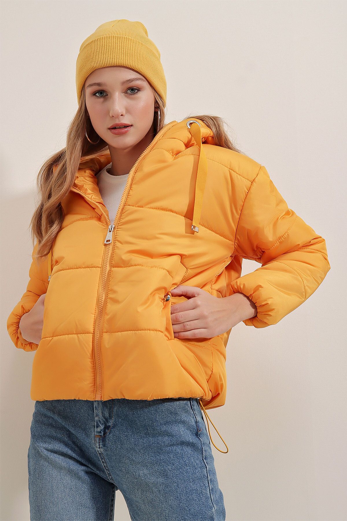 Bigdart-5117 Pufferjacke mit Kapuze – Gelb 4