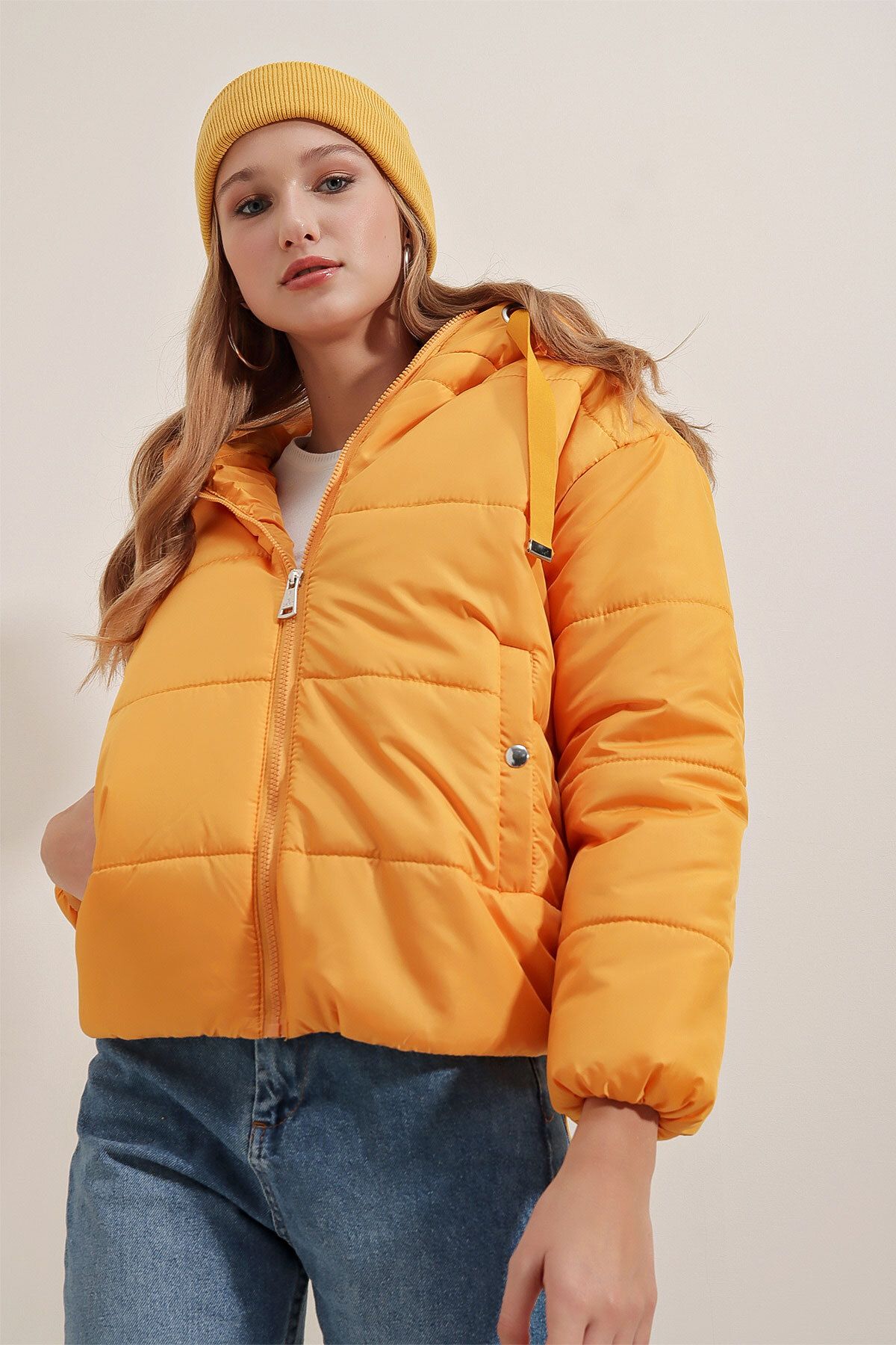 Bigdart-5117 Pufferjacke mit Kapuze – Gelb 5