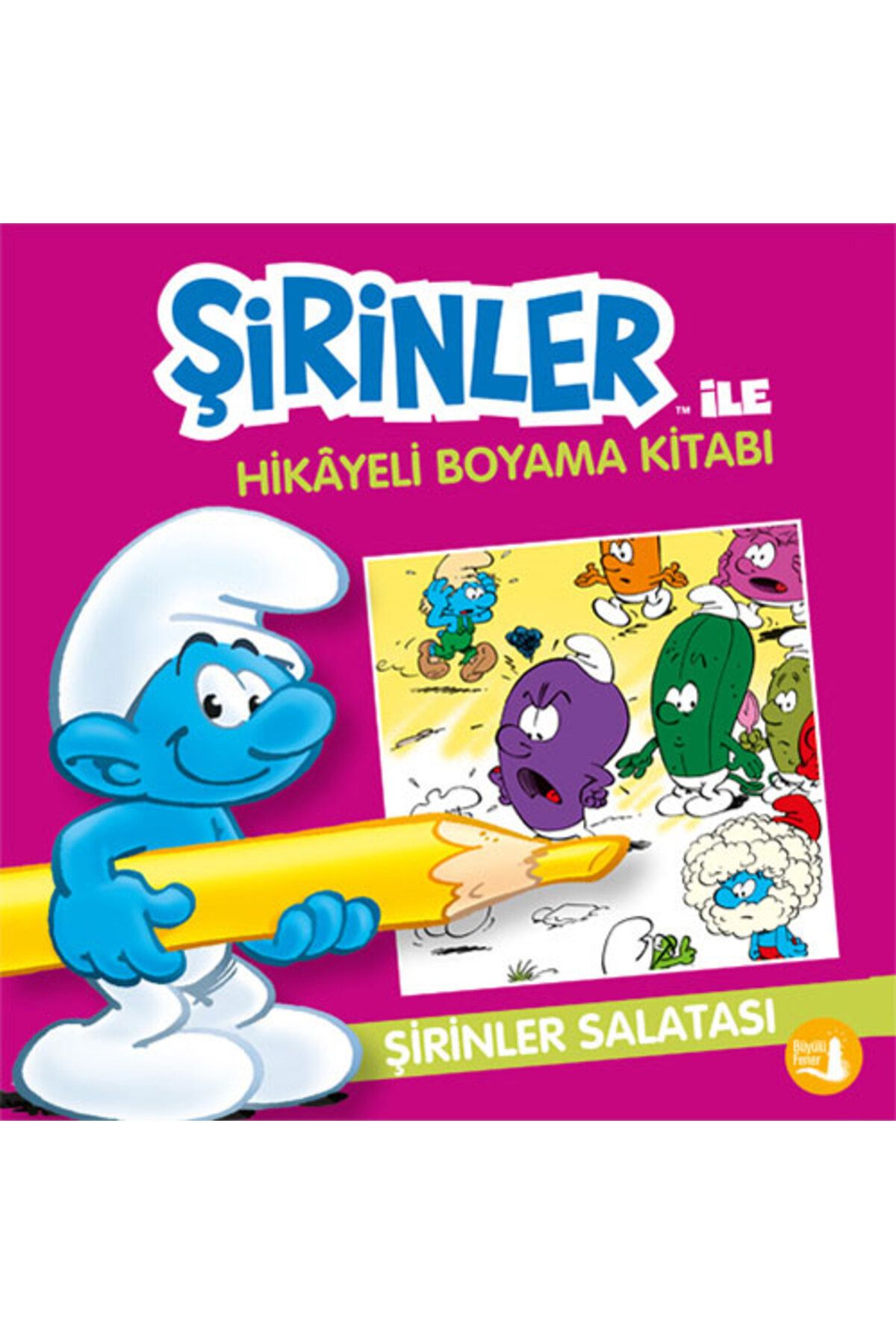 Büyülü Fener Şirinler ile  Hikayeli Boyama Kitabı -  Şirinler Salatası