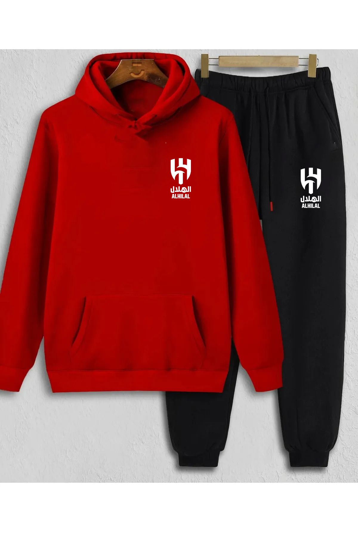 Pisa Art Al Hilal Logo Suudi Arabistan Özel Tasarım Kapşonlu Sweatshirt & Eşofman Altı 2'li Kombin