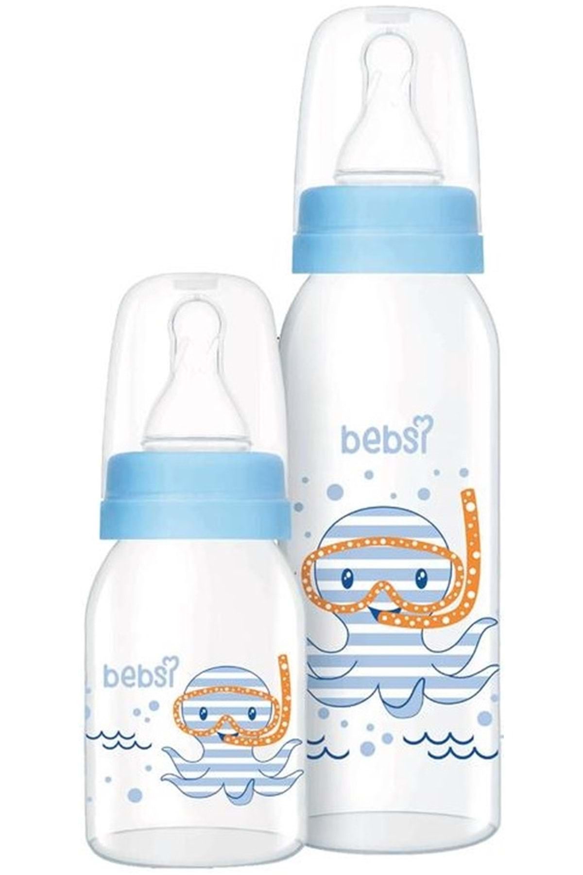 Wee Baby Bebsi Cam Biberon Seti (250ml+125ml) - Mavi