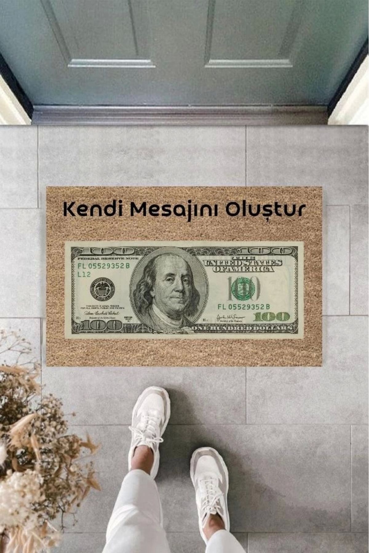 P Parla Dijital Baskı Kişiye Özel İç Kapı Dekorasyon Paspas PS11231