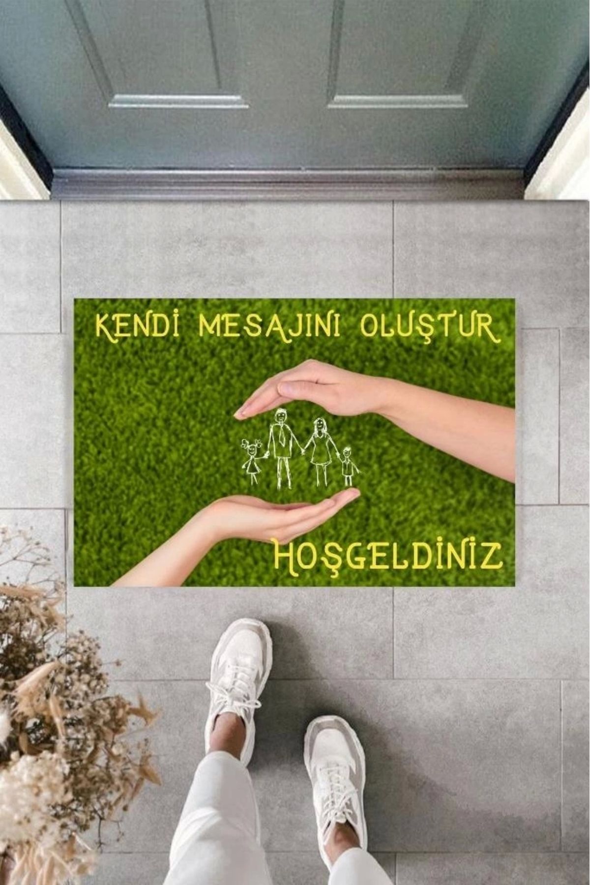 P Parla Dijital Baskı Kişiye Özel İç Kapı Dekorasyon Paspas PS11306