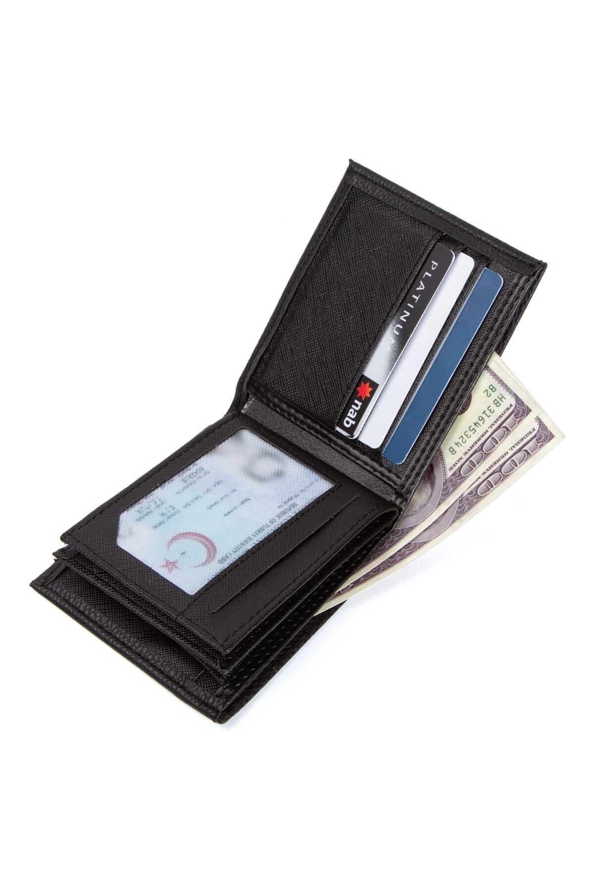 Newish Polo-Manavgat Faux Leather Men's Wallet Card Holder Black 4