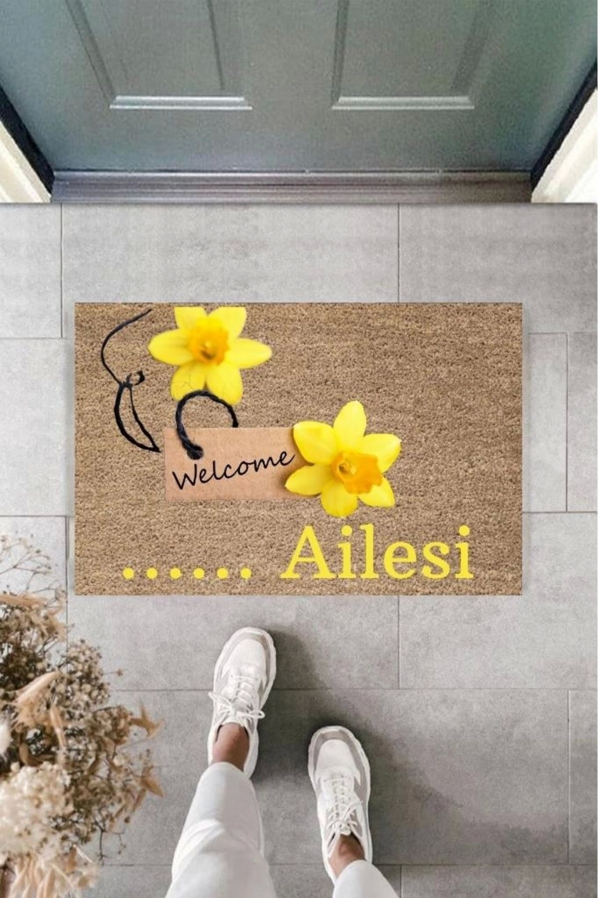 P Parla Dijital Baskı Kişiye Özel İç Kapı Dekorasyon Paspas PS11302