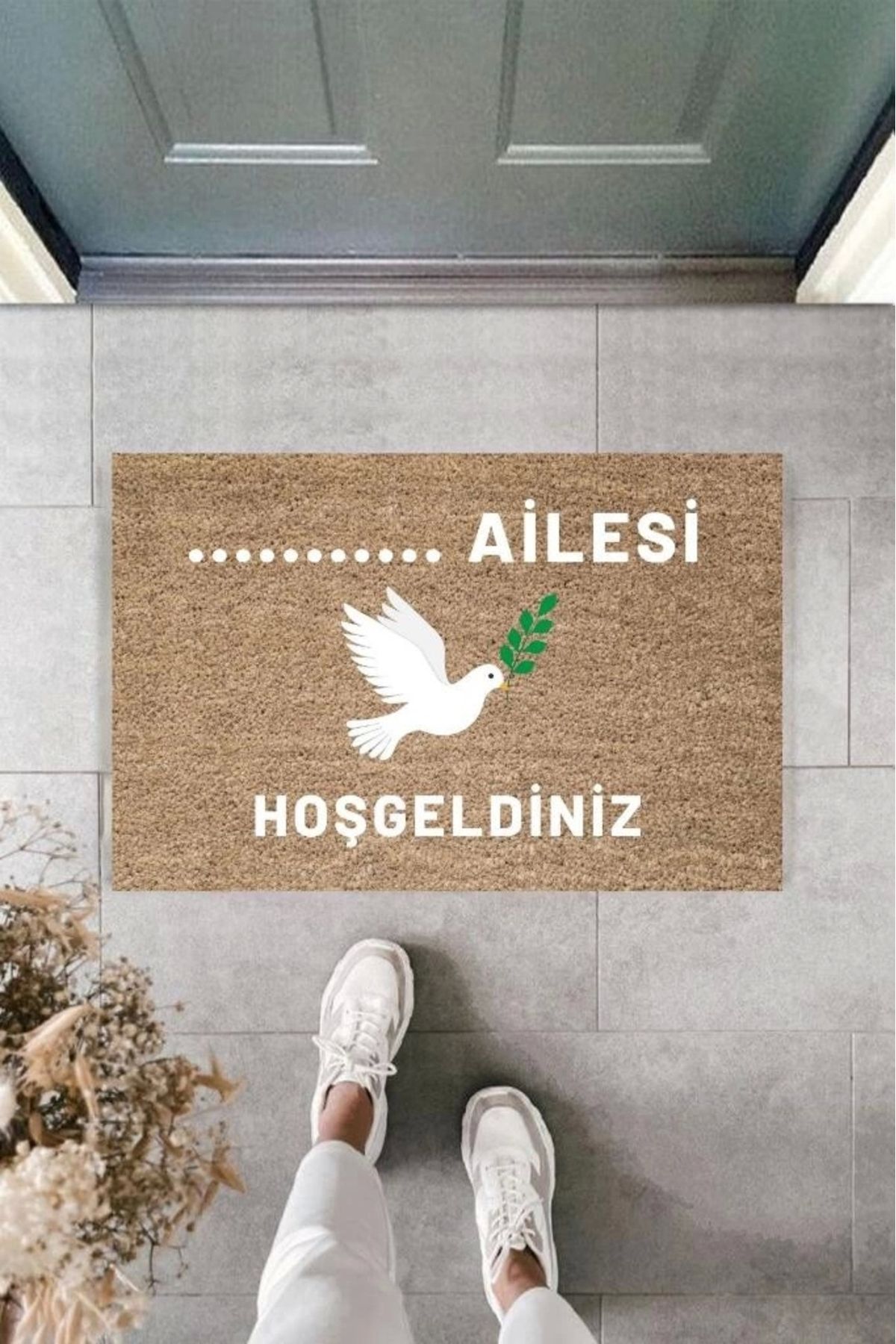 P Parla Dijital Baskı Kişiye Özel İç Kapı Dekorasyon Paspas PS11281