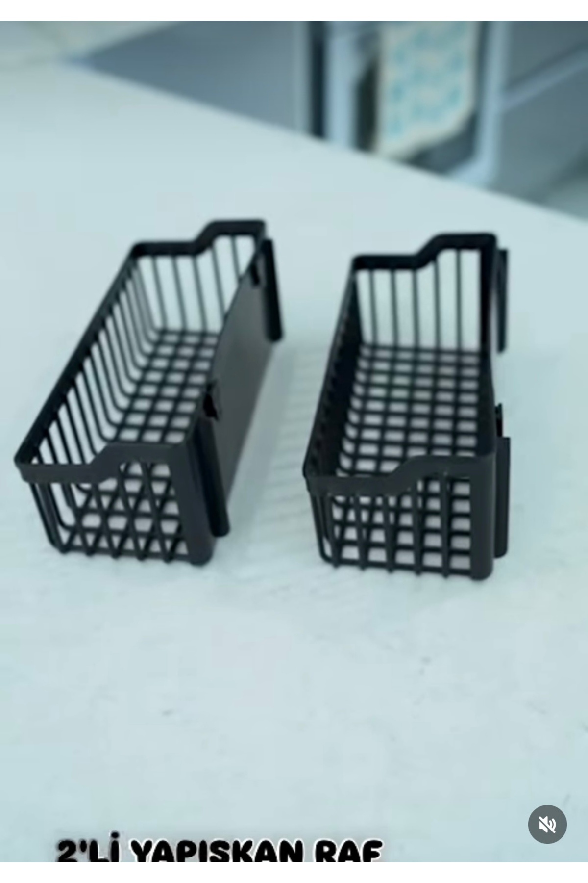 MR-Black 2-Piece Adhesive Bathroom and Kitchen Basket - 26Cmx10Cm 1