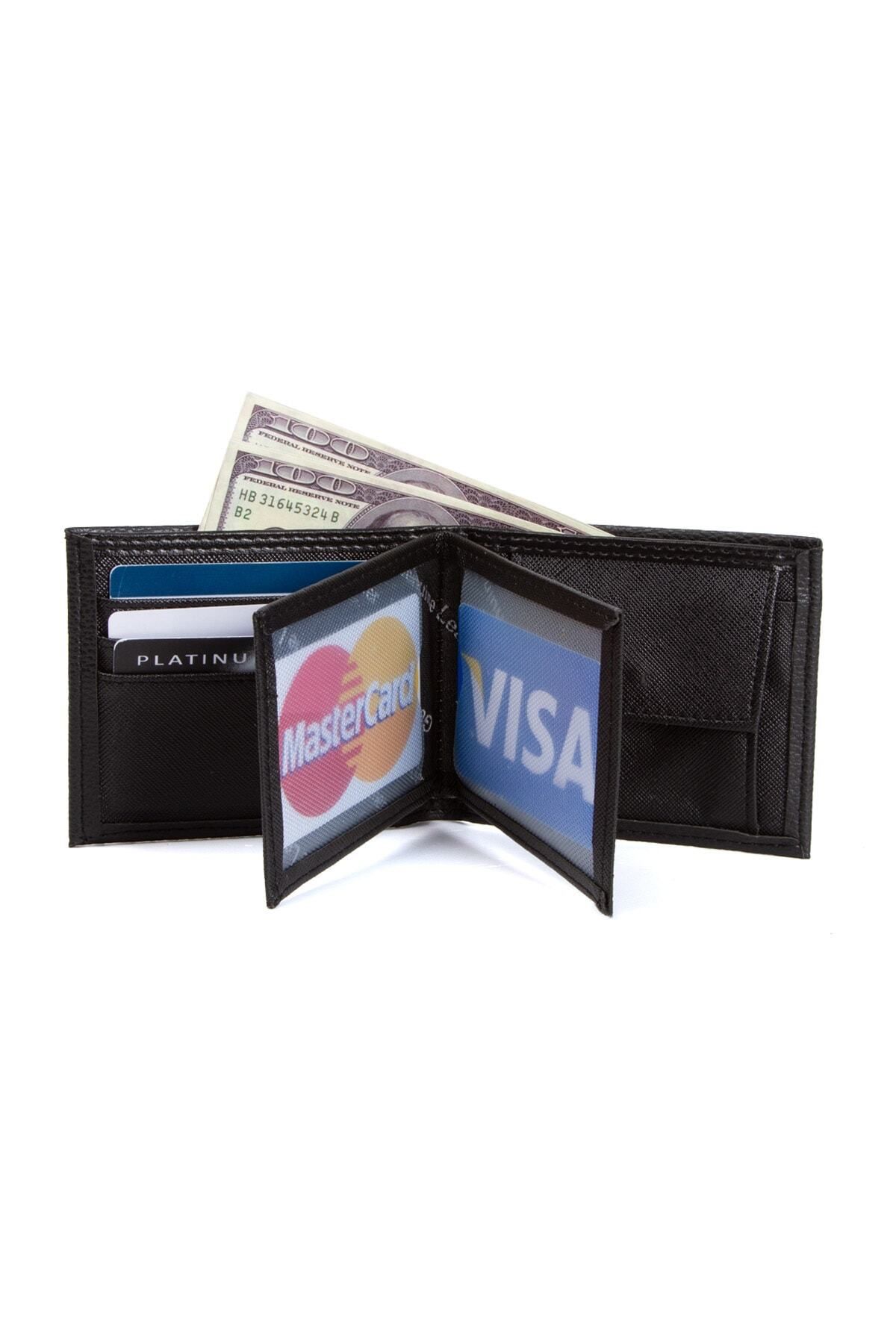 Newish Polo-Manavgat Faux Leather Men's Wallet Card Holder Black 3