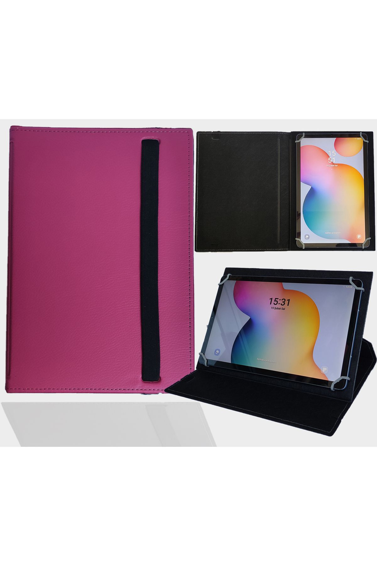 ZDN Case Amazon Kindle Fire HD 8" Tablet Uyumlu Standlı Üniversal Kapaklı Tablet Kılıfı