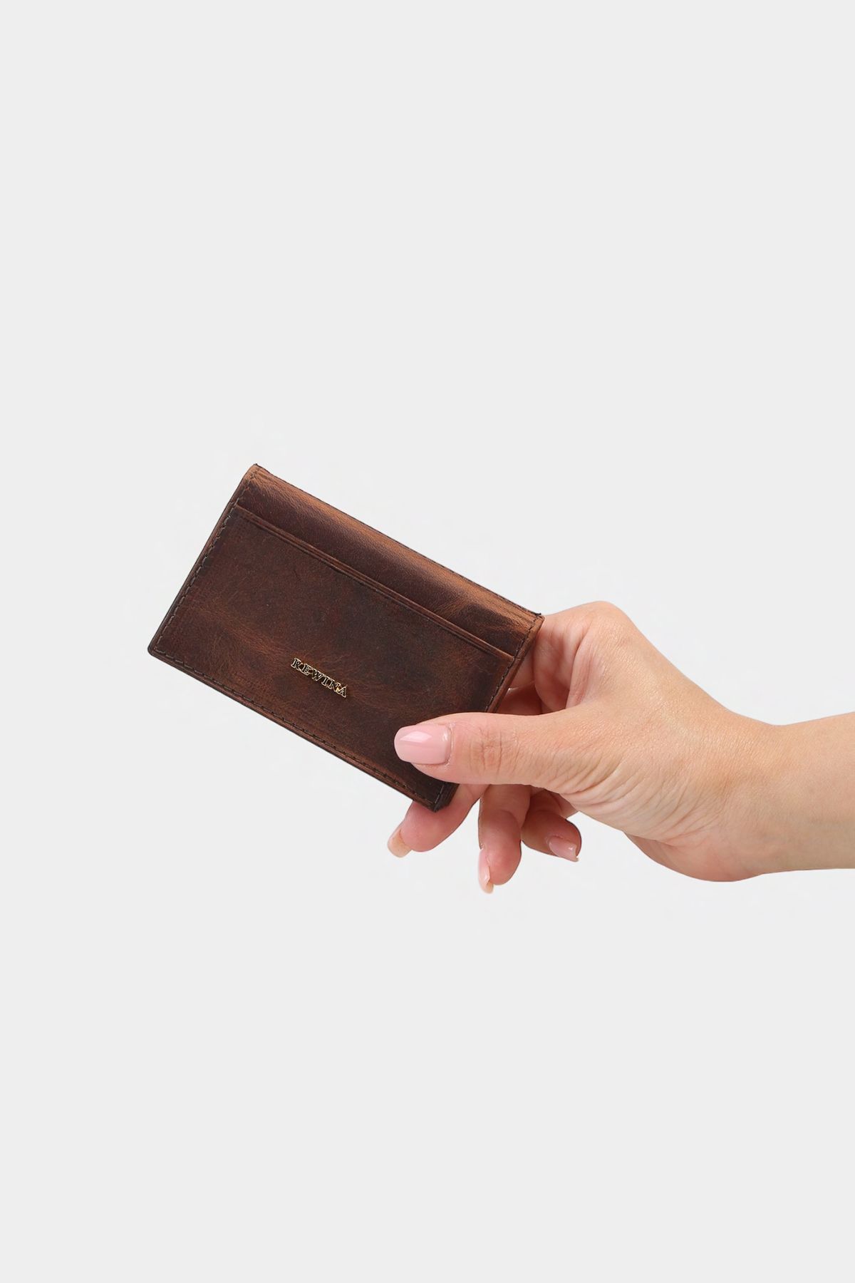 کارت دار مردانه 9005 چرم واقعی بسیار کوچک مفید قهوه مقدس REWİNA
