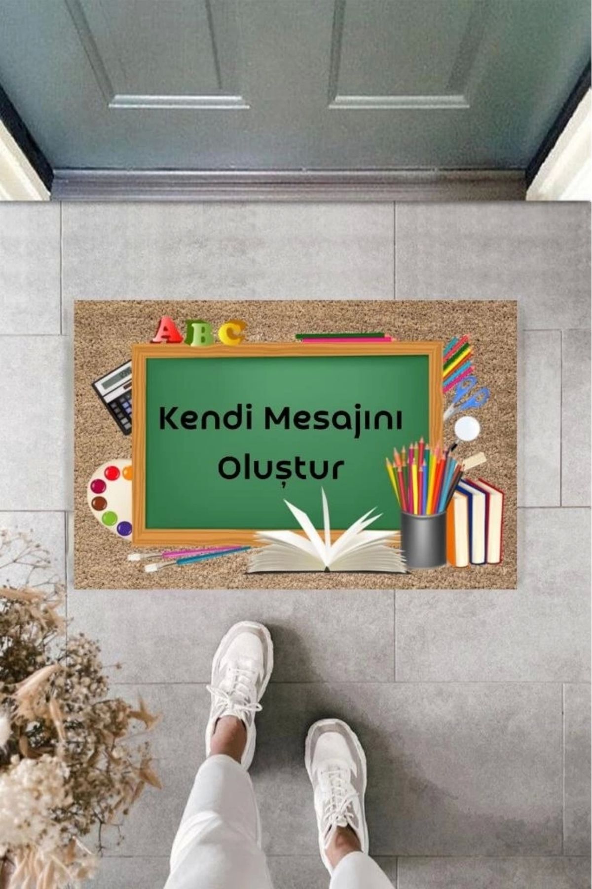 P Parla Dijital Baskı Kişiye Özel İç Kapı Dekorasyon Paspas PS11240