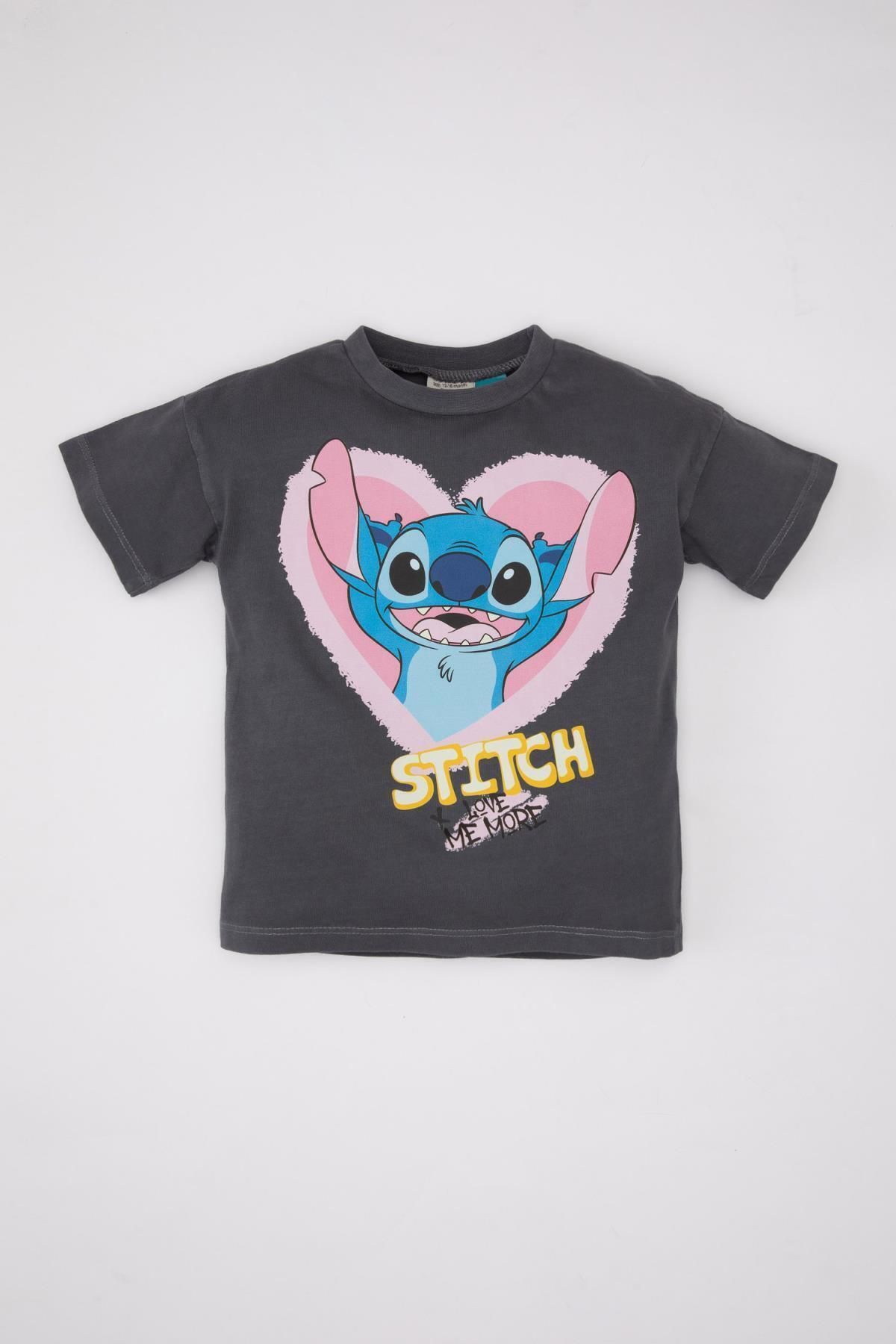 DeFacto-Dievčenské tričko Disney Lilo & Stitch – výstrih, krátky rukáv C5424A524Sm 1