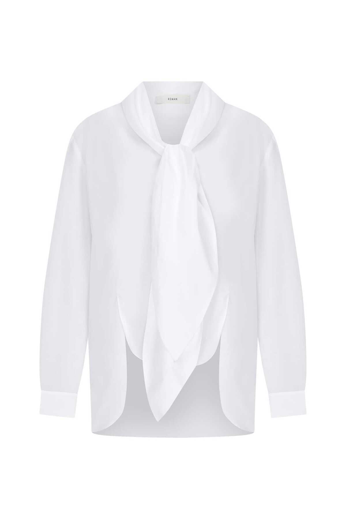 Roman-White Tie-Up Women's Shirt - K2313523_002 4