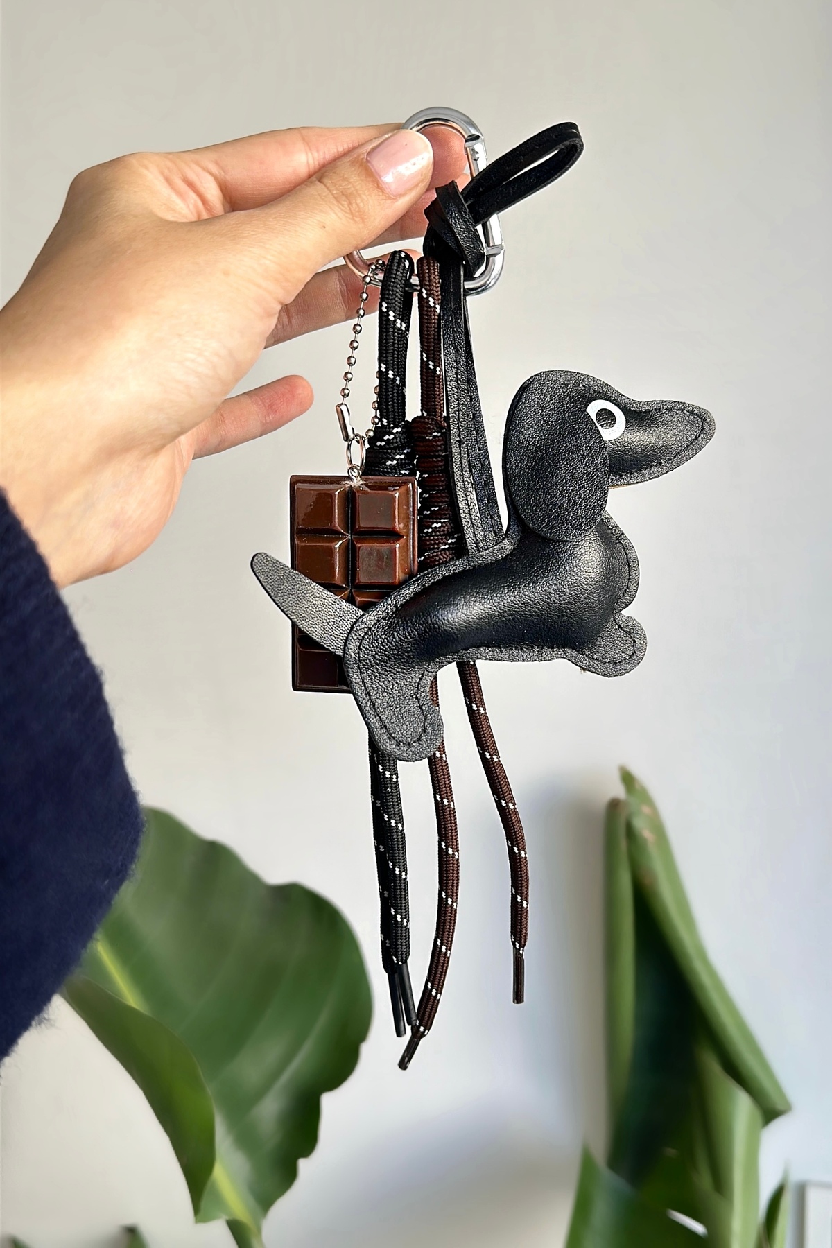 Leather Charm Bag Accessory Keychain
