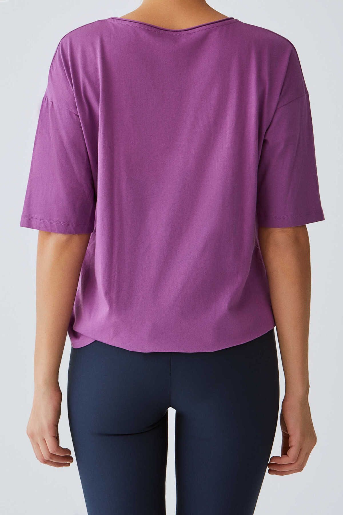 Roman-V-neck Basic T-shirt Fuchsia Y1959102_003 2