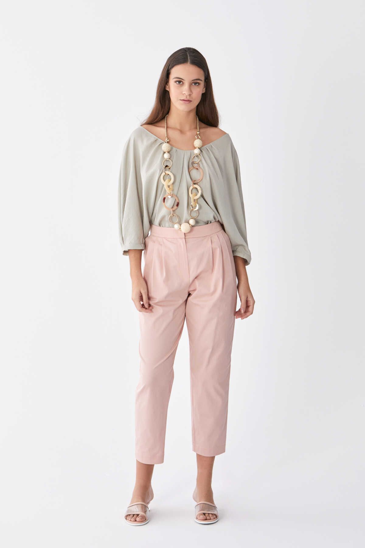 Roman-Carrot Model Women's Trousers Dried Rose Y2012050_052 1