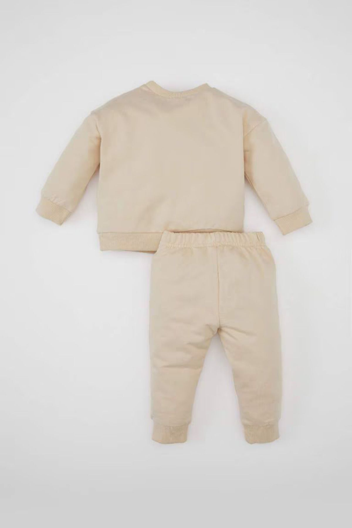 DeFacto-Crew Neck Printed Sweatshirt and Jogger Tracksuit Set for Baby Girl - D0814A524Au 2