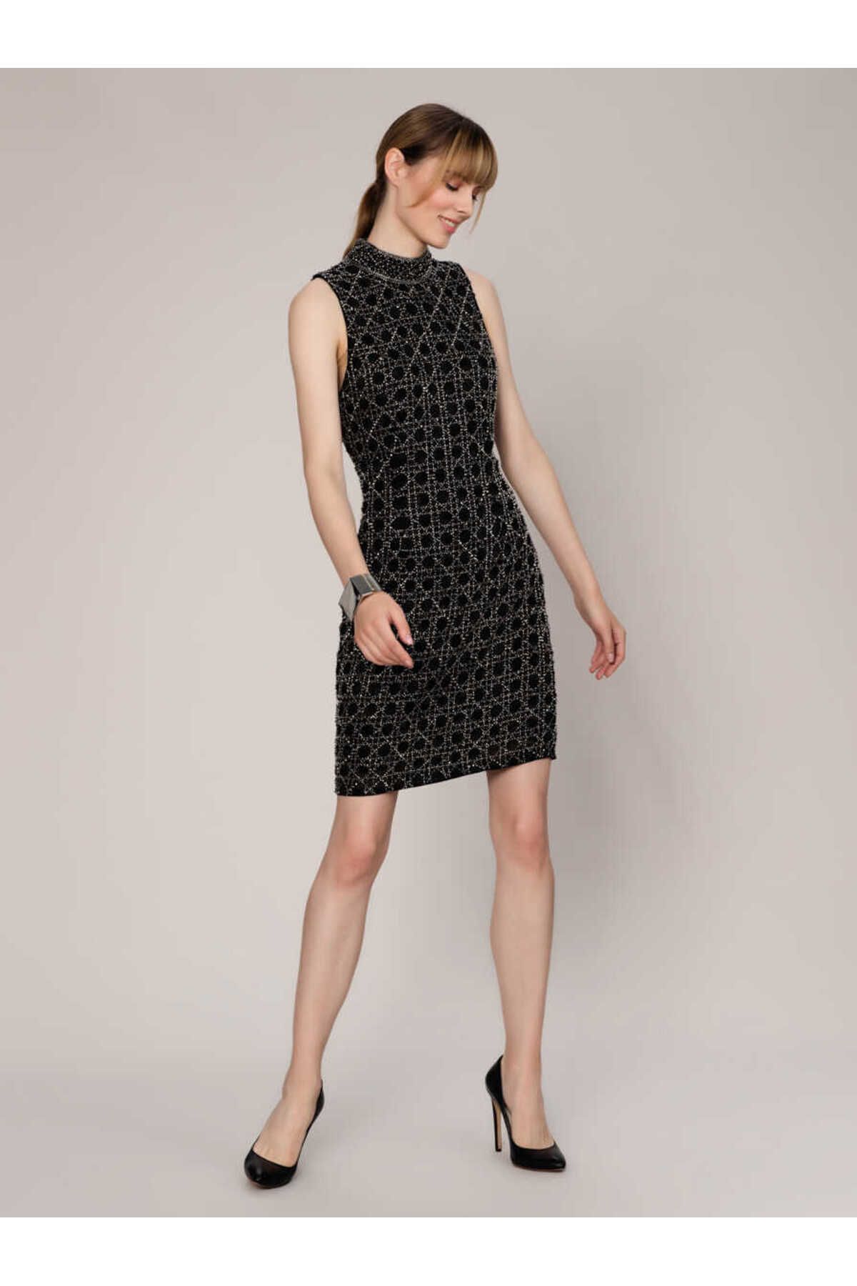Roman-Embroidered Mini Evening Dress Black K1962101_001 5