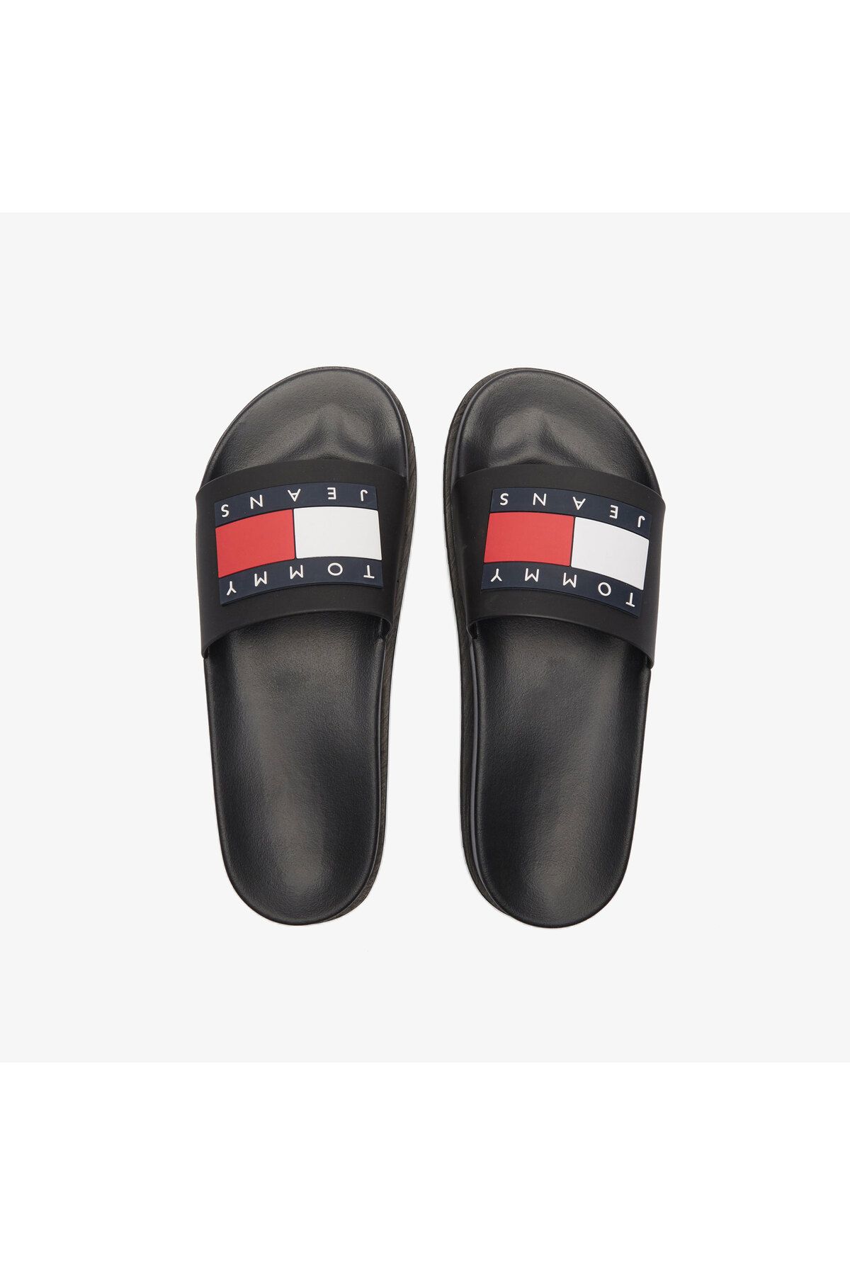 صندل سیاه زنانه شلوار جین تامی بلند شده اسلاید Flatform دمپایی Tommy Hilfiger