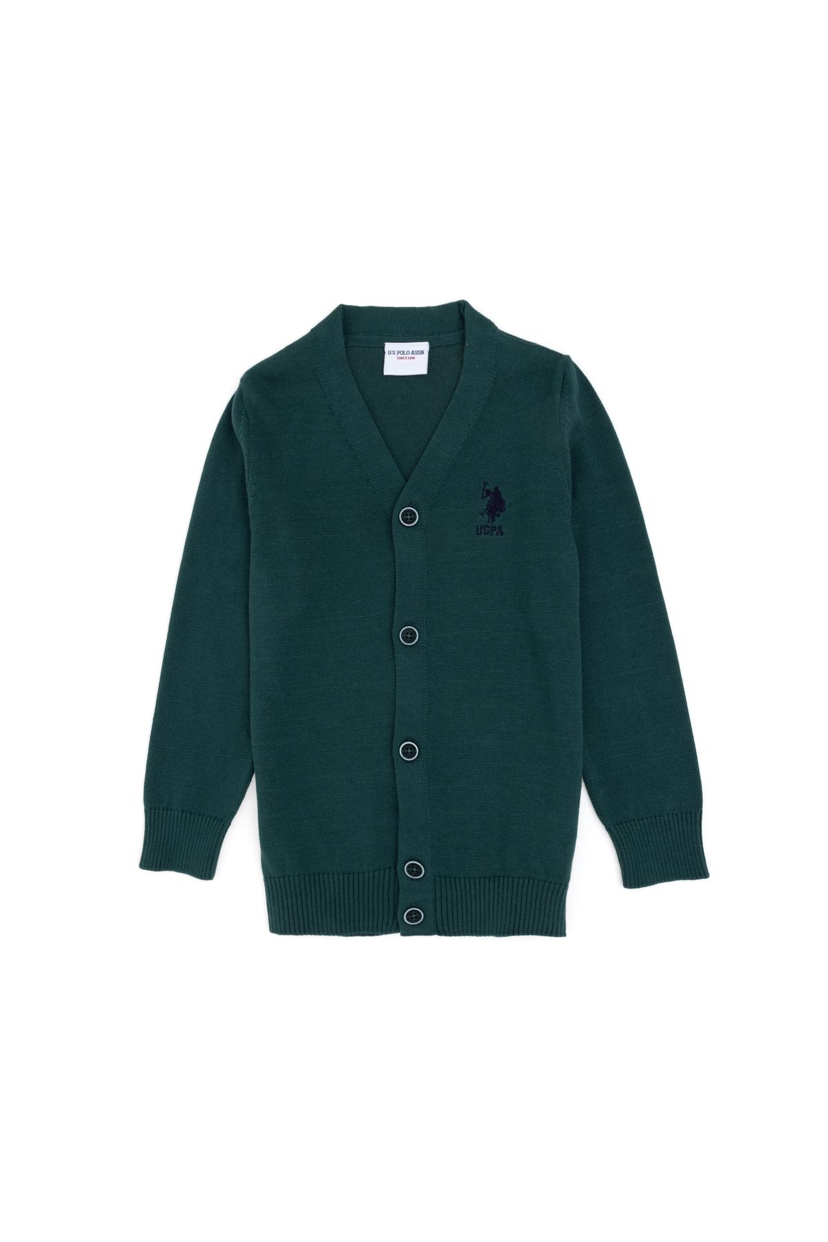 U.S. Polo Assn.-Boy's Dark Green Knitwear Cardigan 50295571 -Vr079 1