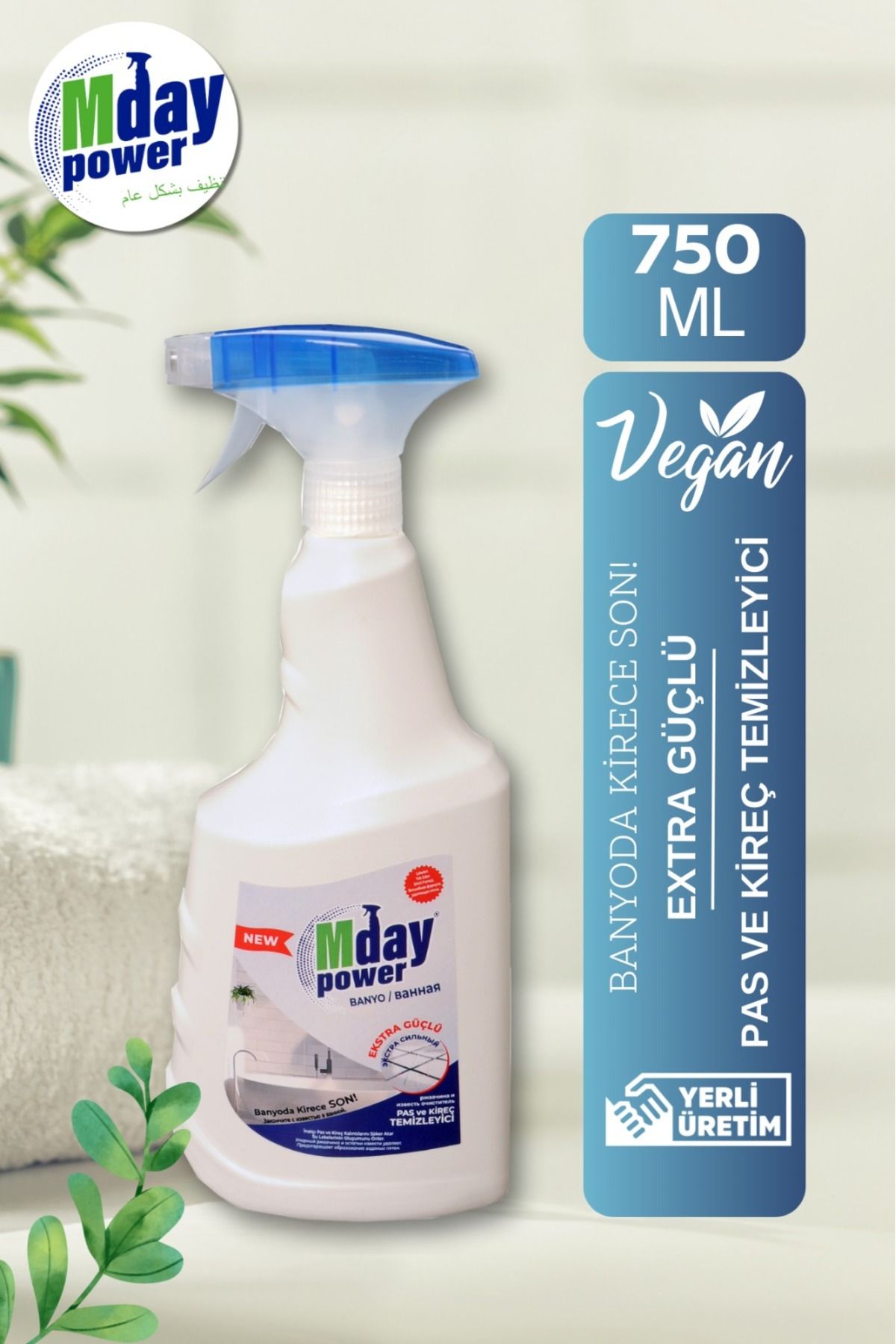 MDAY POWER Ultra Güçlü Banyo Temizleyici Ve Kireç Çözücü 750ml