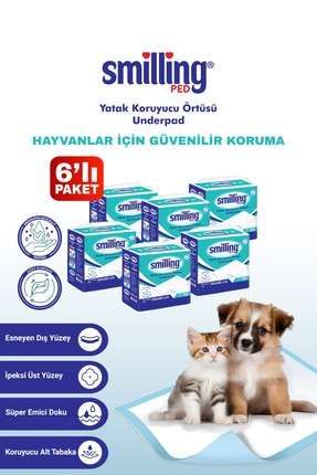 Smilling Pet Köpek Çiş Pedi-hast Altı Koruyucu Bez 60x90 30'lu( 180 Adet ) ( ...