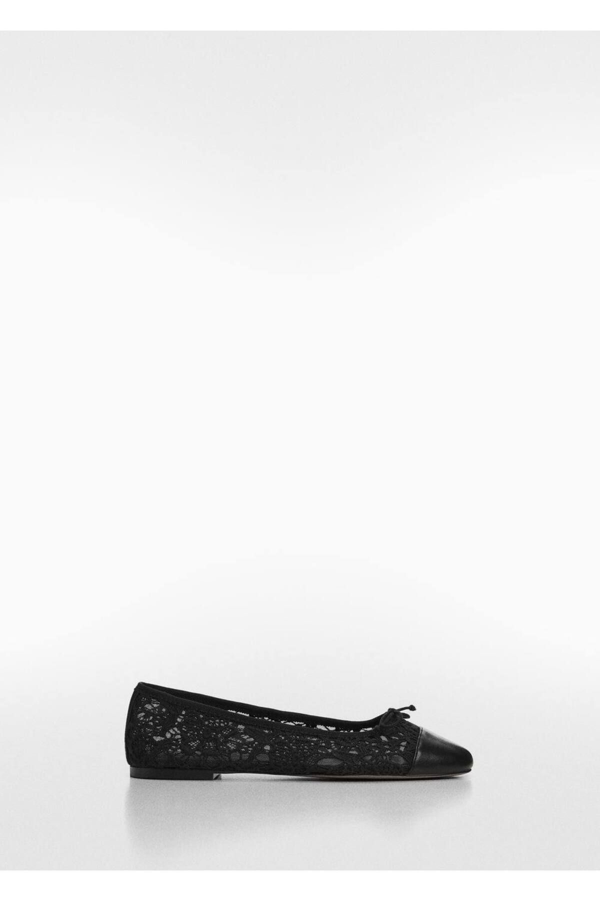 MANGO Woman-Lace Lacing Detailed Ballerinas 3