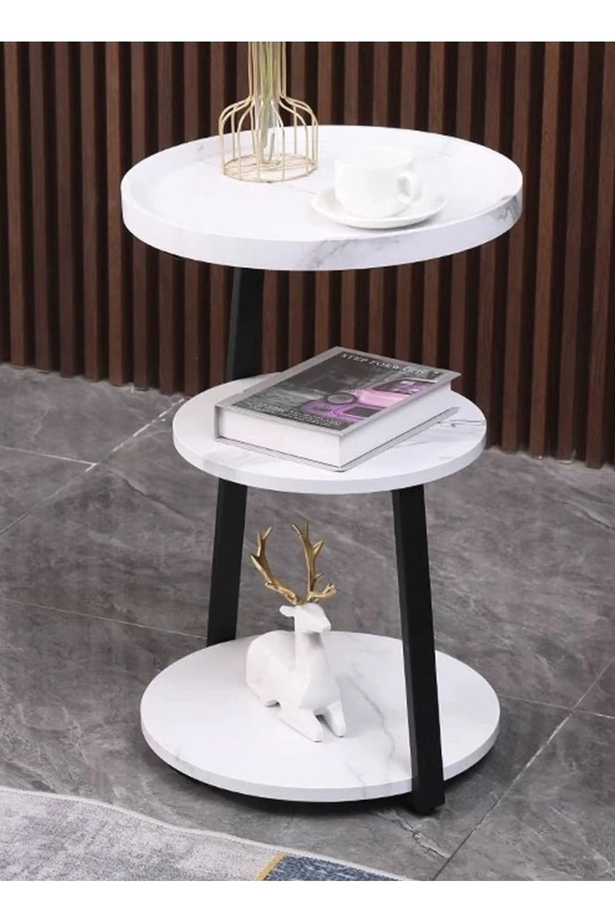 ALMUFARREJ-Elegant Modern Side 3 Layer Round Side Table And Coffee Table Wood For Living Room&Sofa End Table 1
