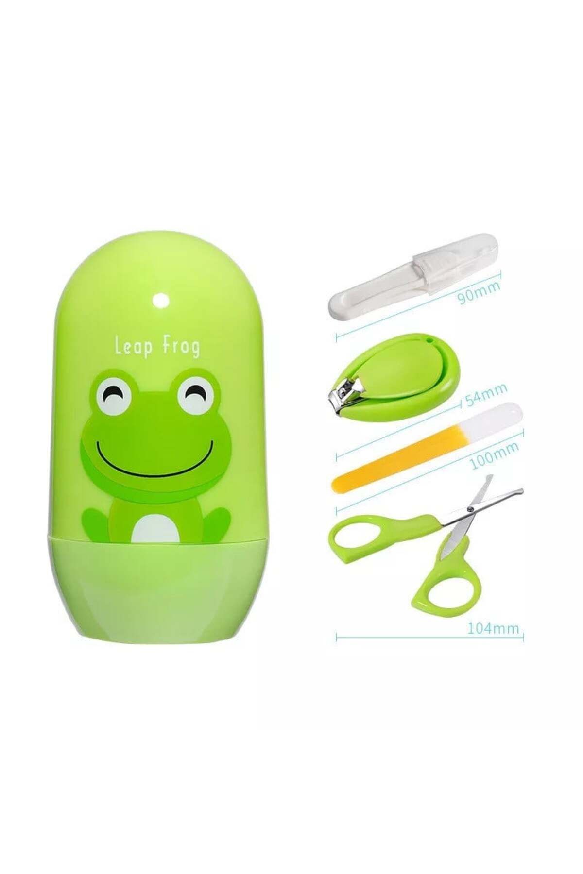 OEM Set 4 Piese Pentru Ingrijirea Unghiilor Bebelusului Drool (model: Broasca Verde) - One Size