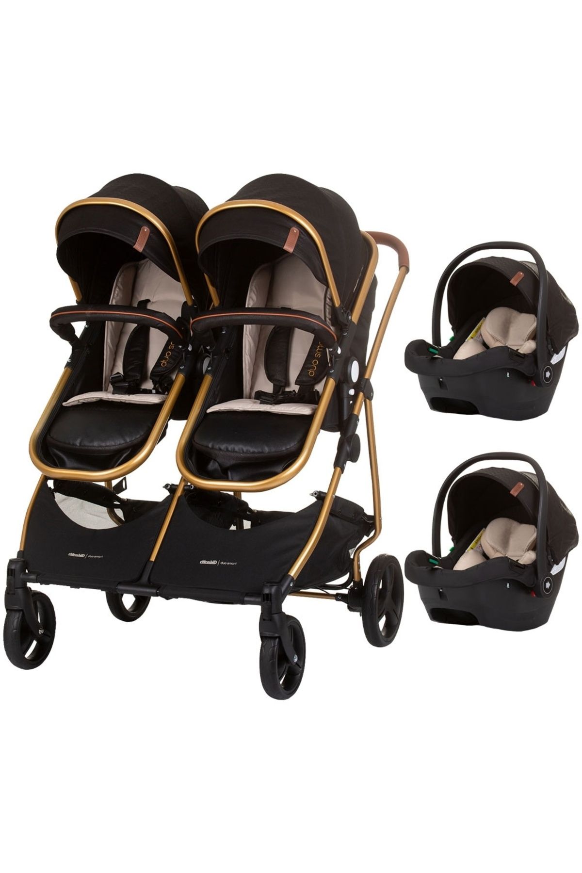 Chipolino Carucior Gemeni Chipolino Duo Smart 3 In 1 Obsidian Gold Unisex - One Size