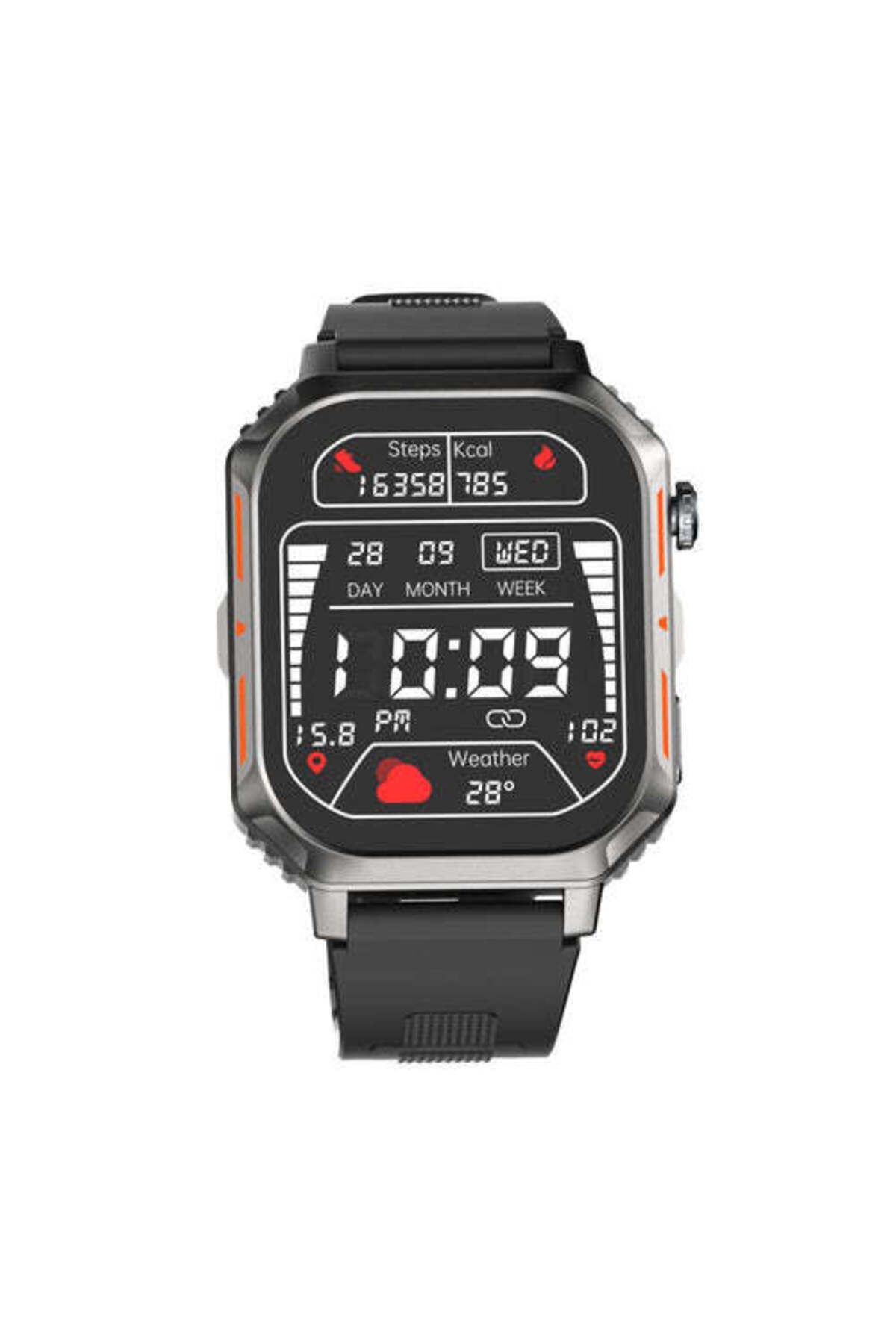 RİVERSONG-Motive 8S Bluetooth Calling Smart Watch, Hi-Res Display, Waterproof, AI Assistant, Black 1