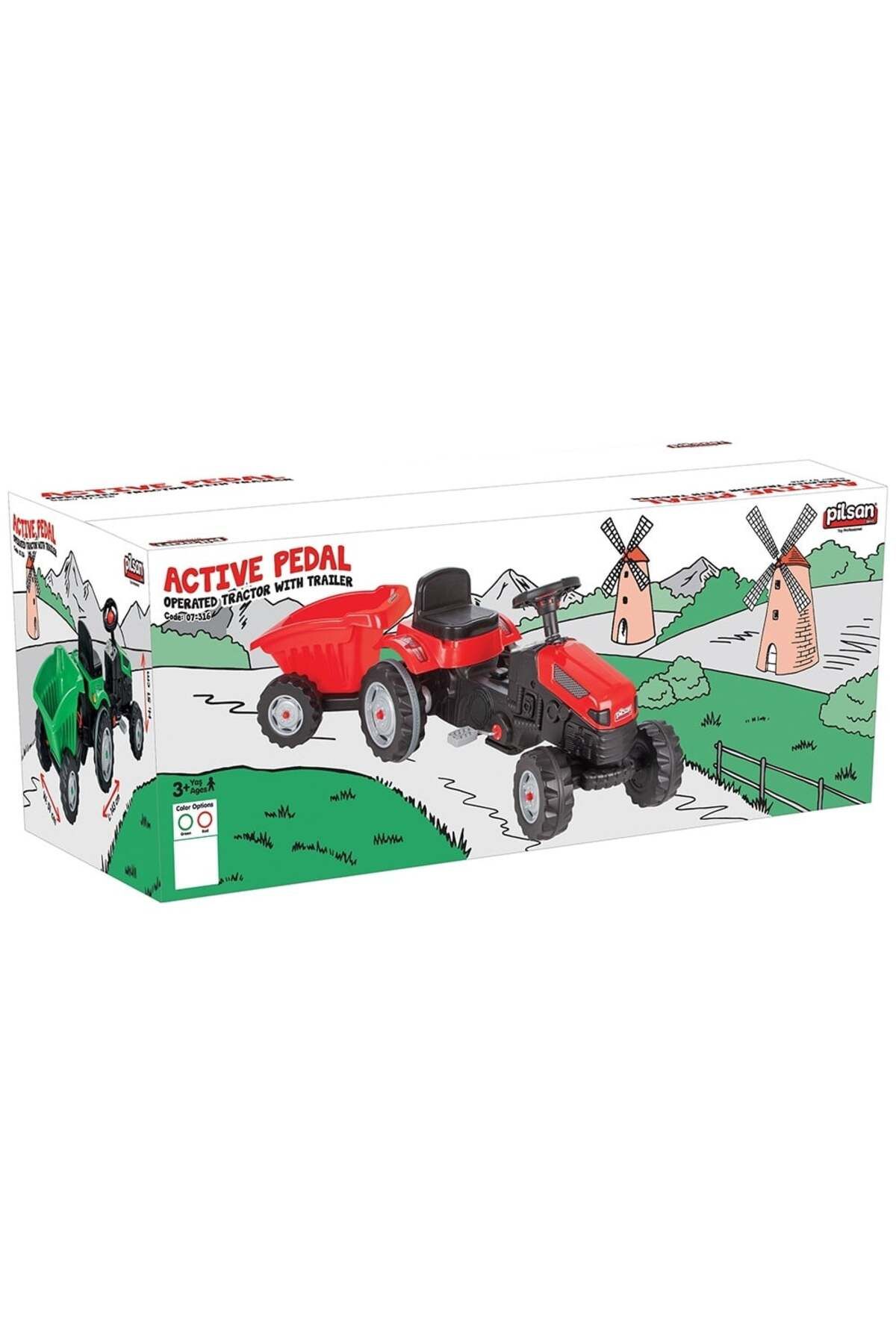 PİLSAN-Tractor cu pedale si remorca Pilsan Active with Trailer 07-316 red 3