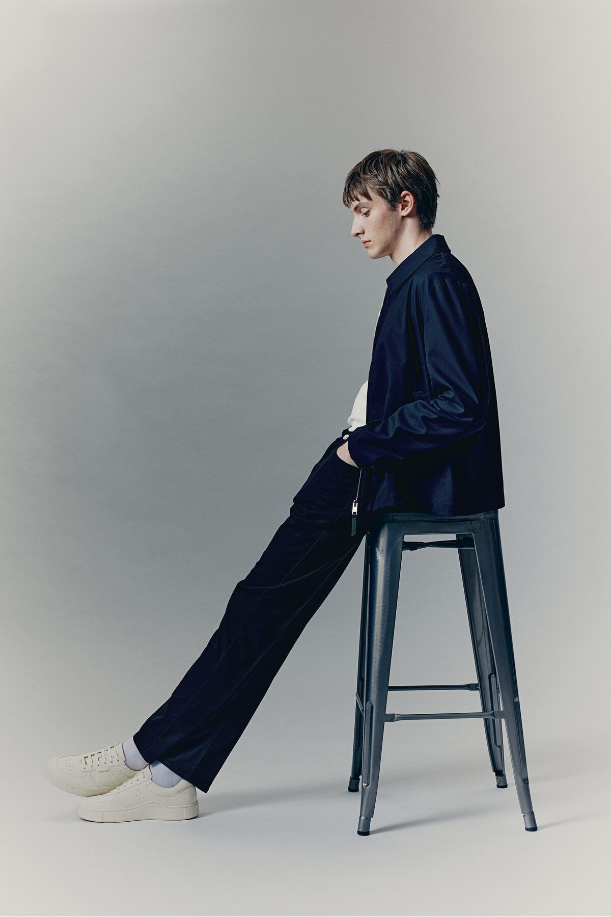شلوار مشکی مردانه گاباردین پنبه ای باریک و H M H&M