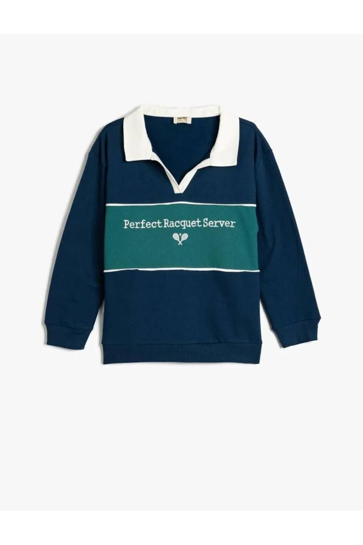 Koton Bluza Oversize Z Kołnierzykiem Polo, Nadrukiem I Długim Rękawem Mężczyzna - 5-6 lat