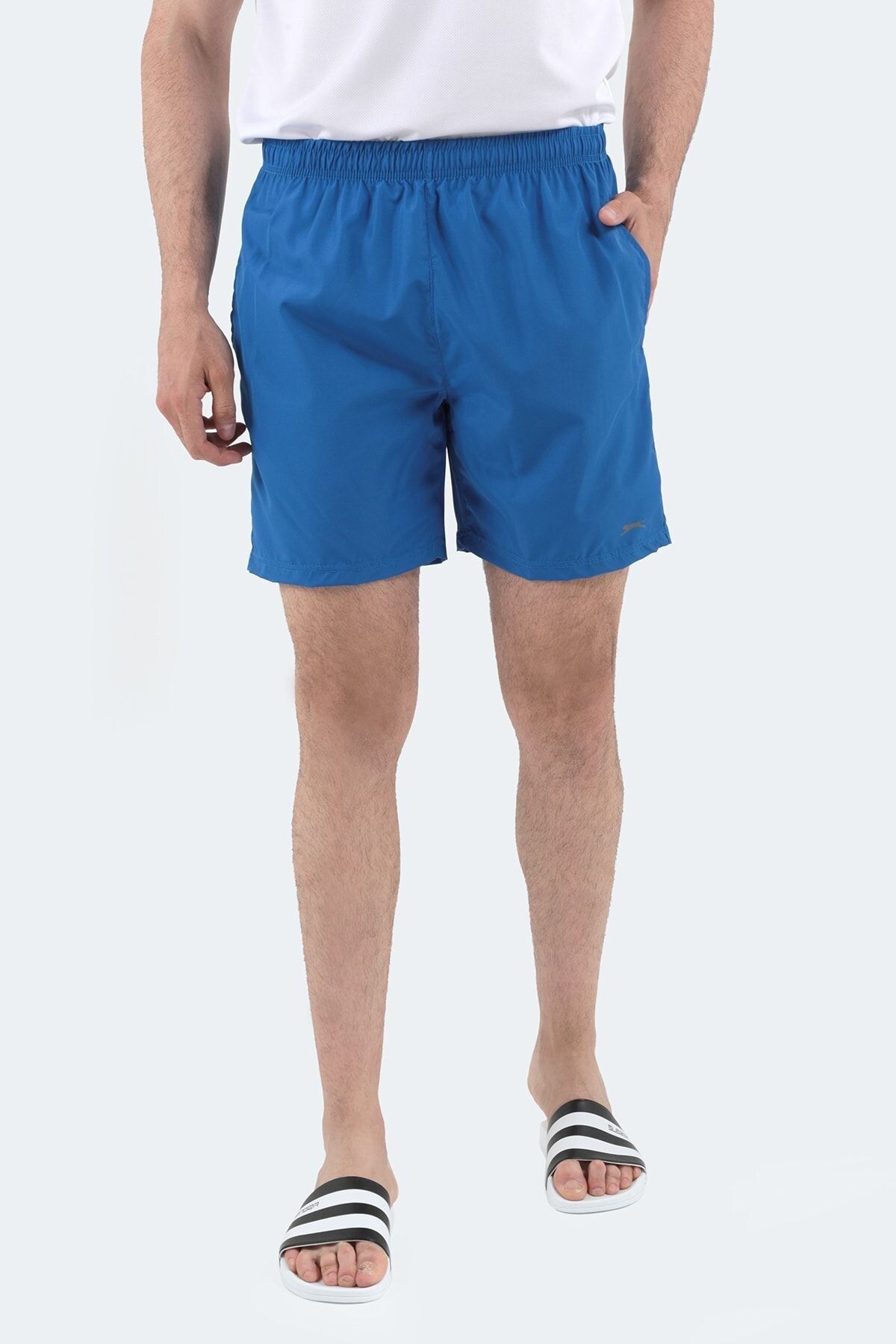 Slazenger Cepli Deniz Şortu Erkek Plaj Şortu Spor Şort Mavi