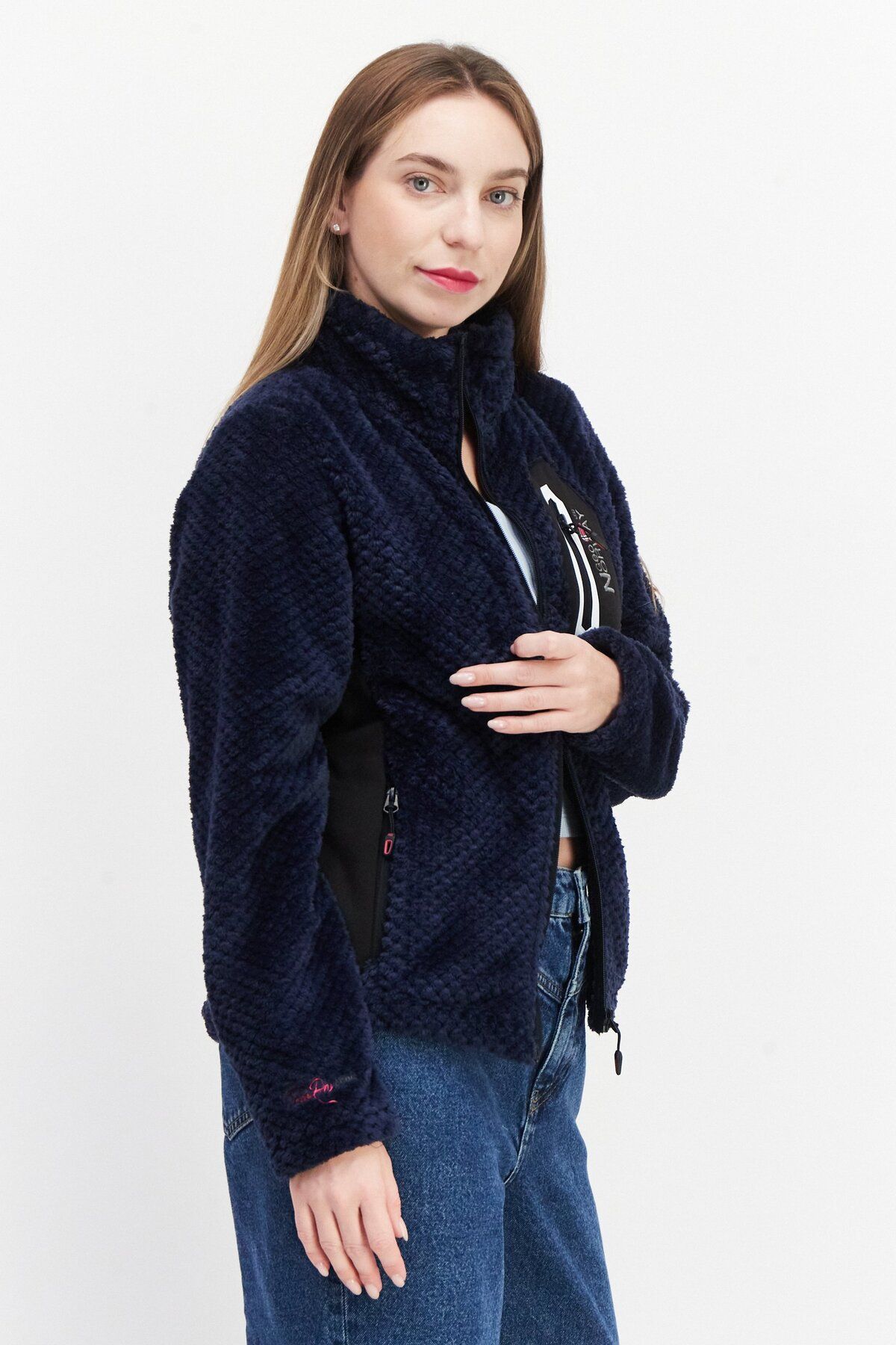 Geographical Norway-Women Embroidered Logo Softshell Jacket, Navy 4