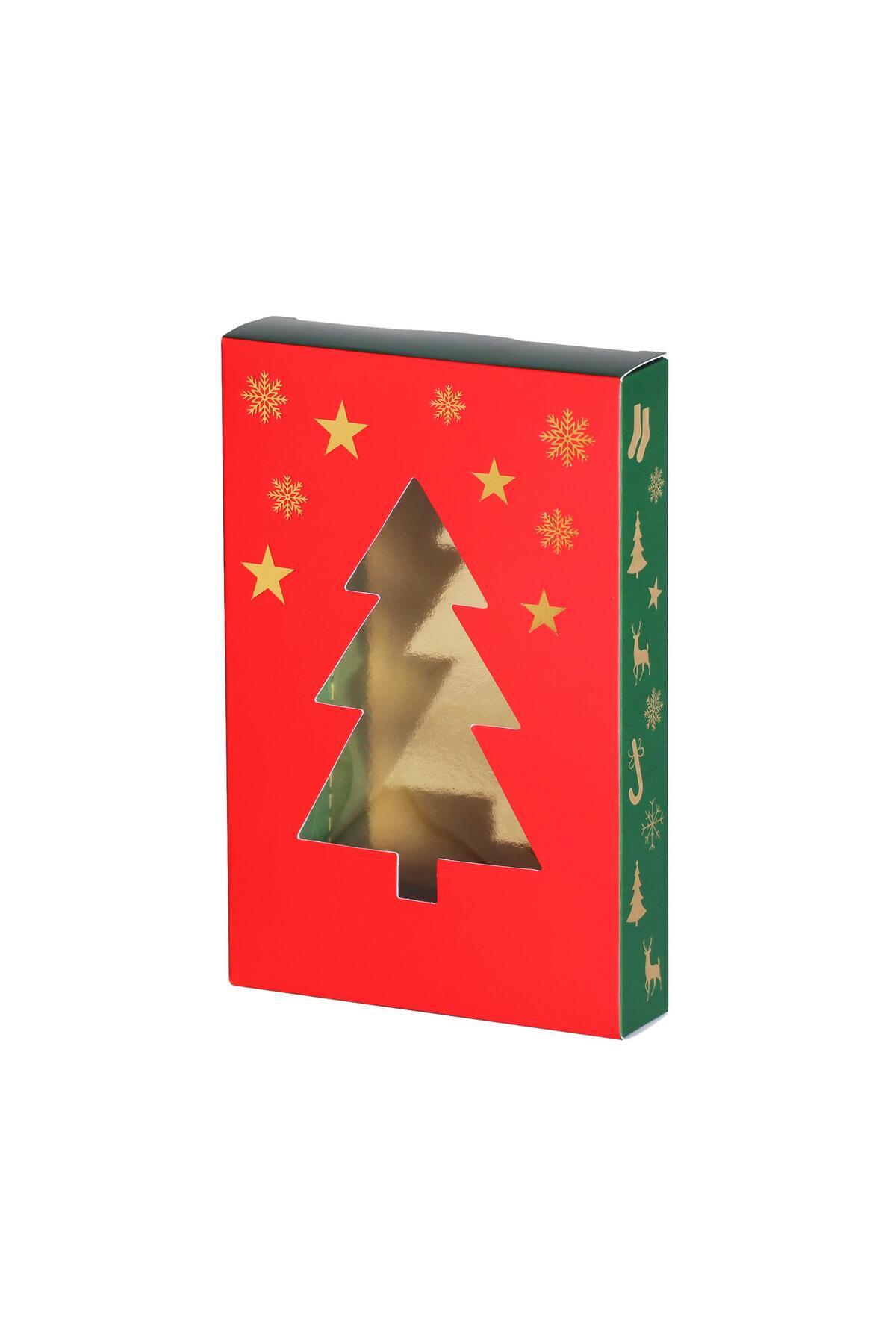 AMBALAJ PAZARI Montajsız Dubai Çikolatası Kutusu (Yılbaşı Temalı) 17,5x11,5x2,8 cm - 50 Adet