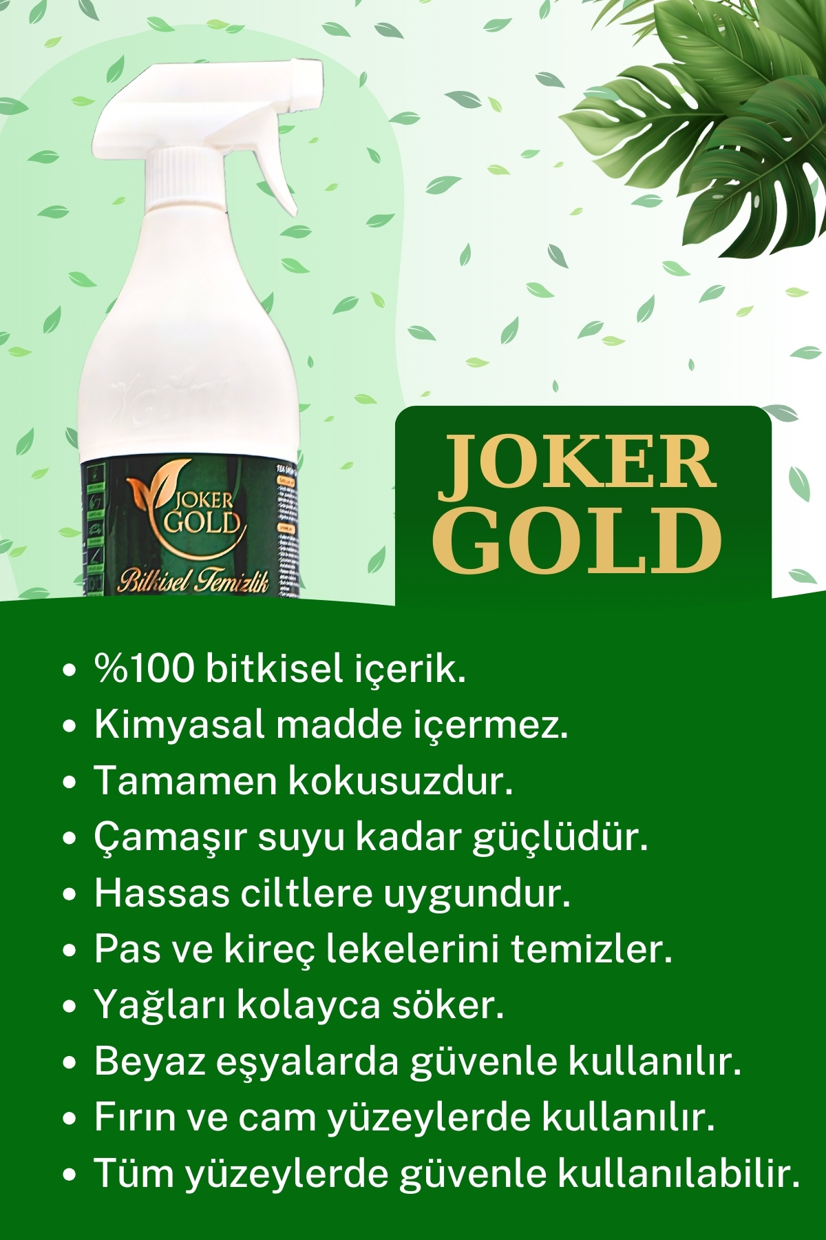 Joker Gold Çok Amaçlı Bitkisel Temizleyici Tüm Yüzeylerde Etkili