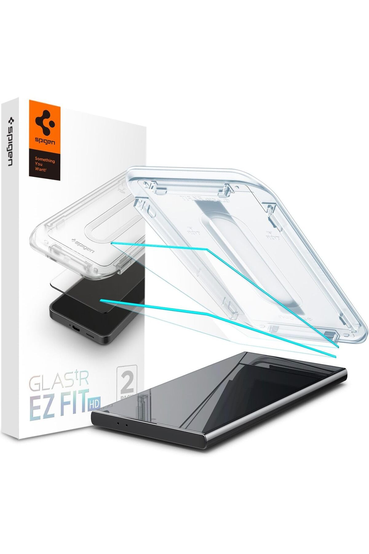 Spigen-GLAStR EZ FIT HD for Galaxy S24 ULTRA Screen Protector - 2 PACK 1