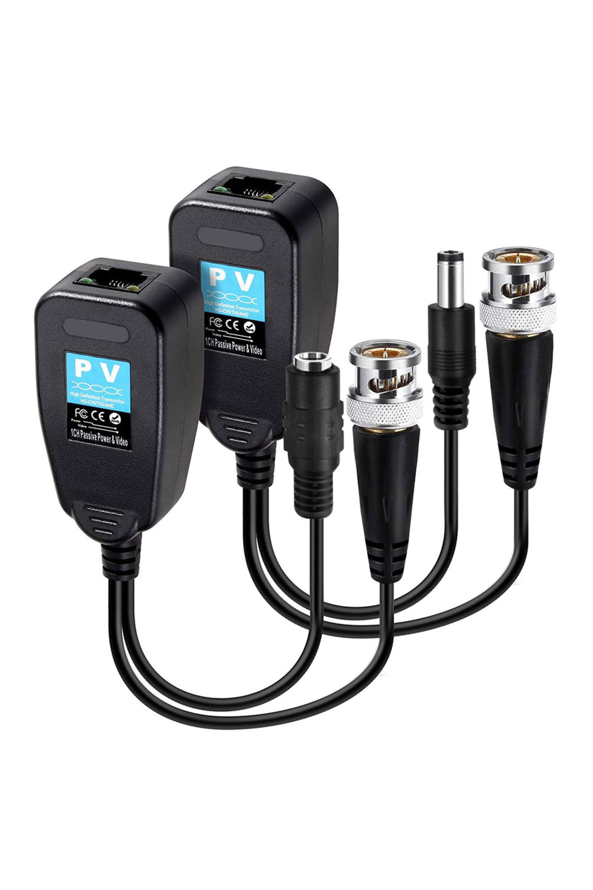 BK Teknoloji Pasif Video Balun RJ45 BNC Alıcı-Verici 1080P-8MP DC Power