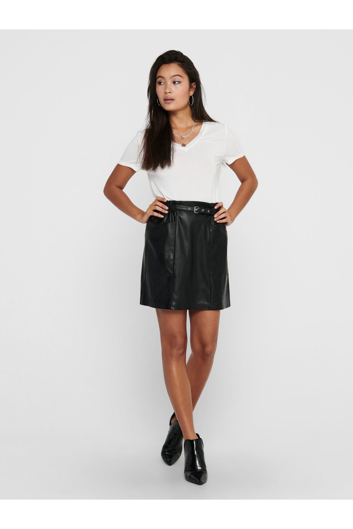 Only-Onlheidi Faux Leather Skirt Only Faux Leather Skirt 2