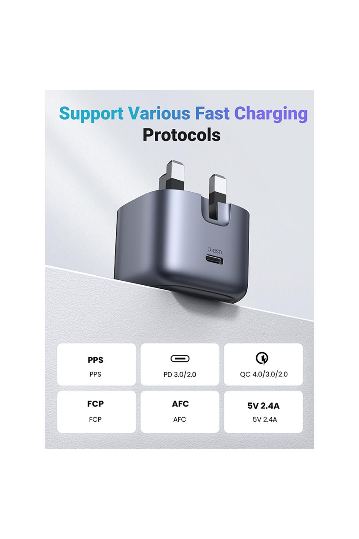 Ugreen-Nexode 30W USB-C PD GaN Fast Charger UK - White 4