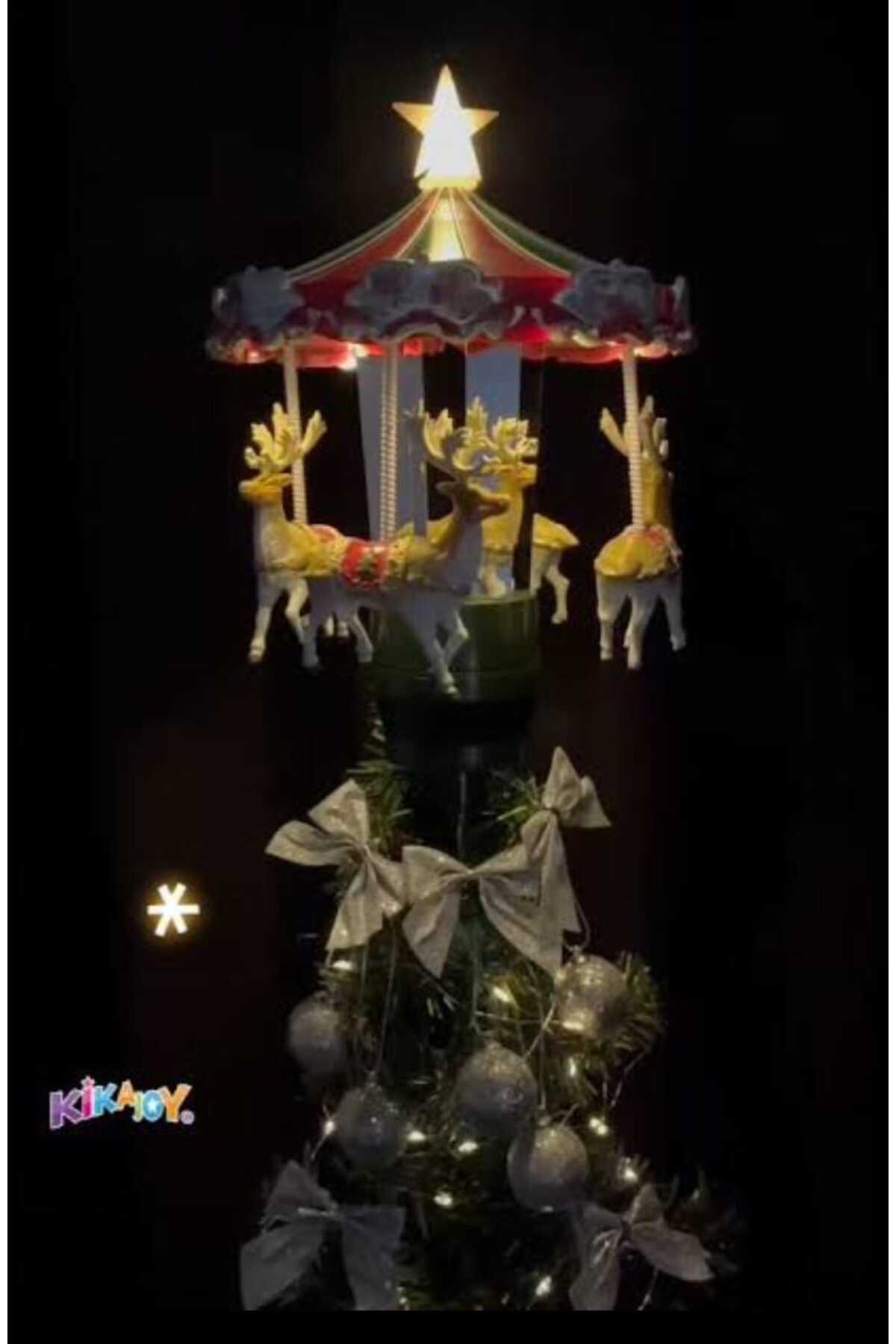 Kikajoy Yılbaşı Müzikli ve Işıklı  Dönen Ağaç Tepeliği