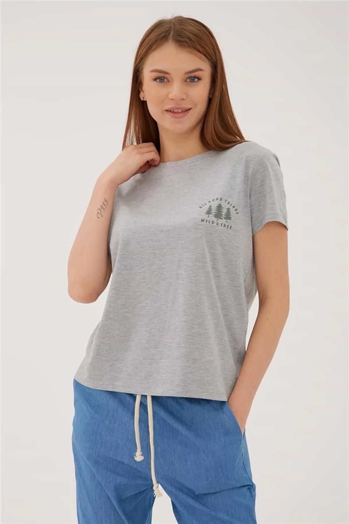 Fashion Friends-Printed T-shirt Gray Melange / Grey Melange 1