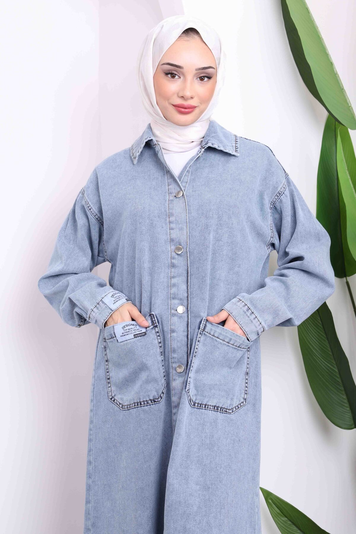 İmajButik-Șapcă din denim cu buzunar albastru 3