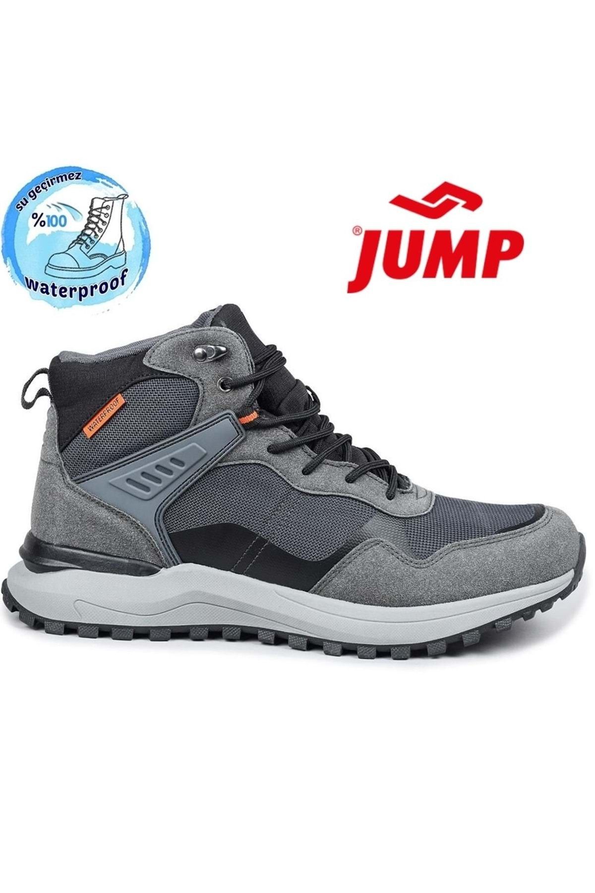 Kocamanlar Ayakkabı Jump 28655 WaterProof Kaymaz Taban Ortopedik Erkek Bot GRİ